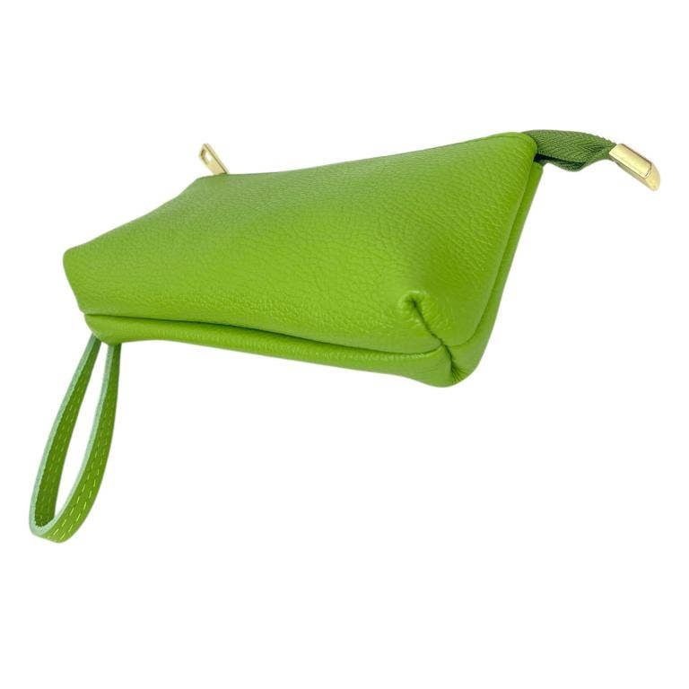 Italian Leather Toiletry Bag with Removable Short Handle