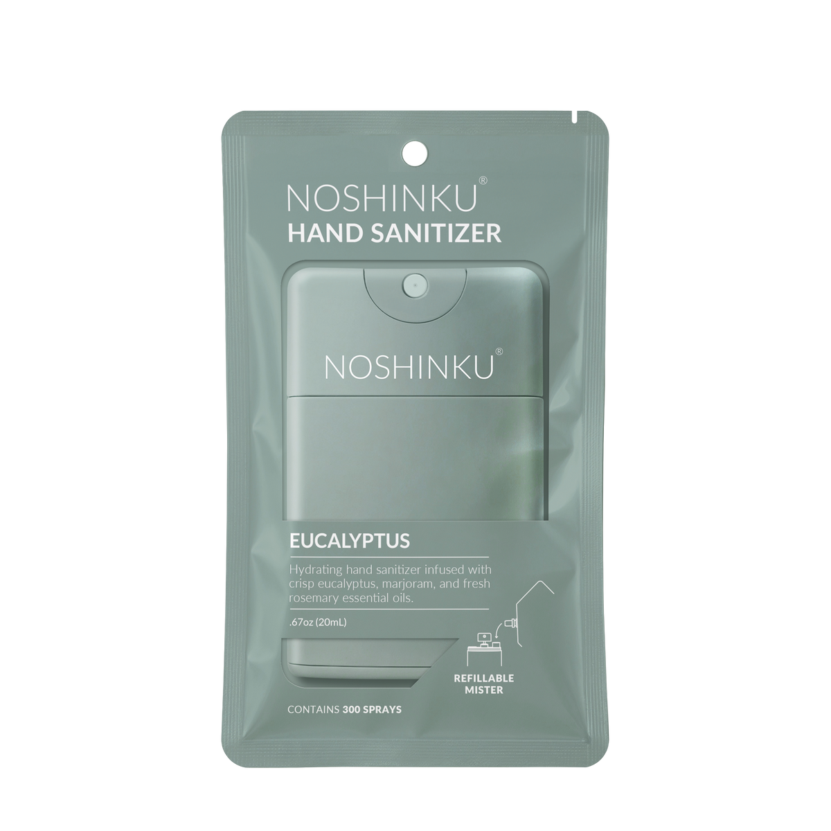 REFILLABLE Eucalyptus Moisturizing Pocket Hand Sanitizer
