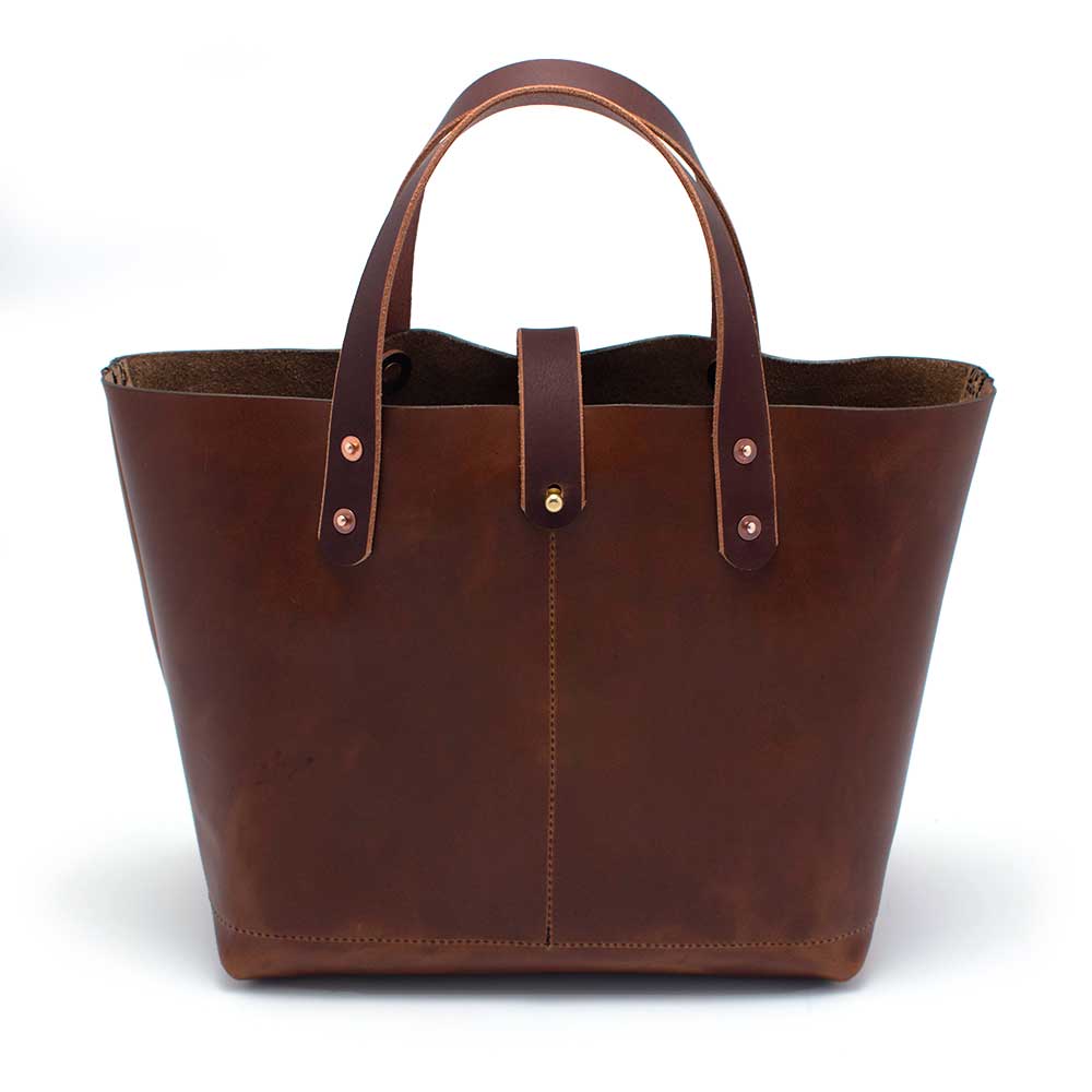 Leather All Day Mini Tote- Waxy Brown