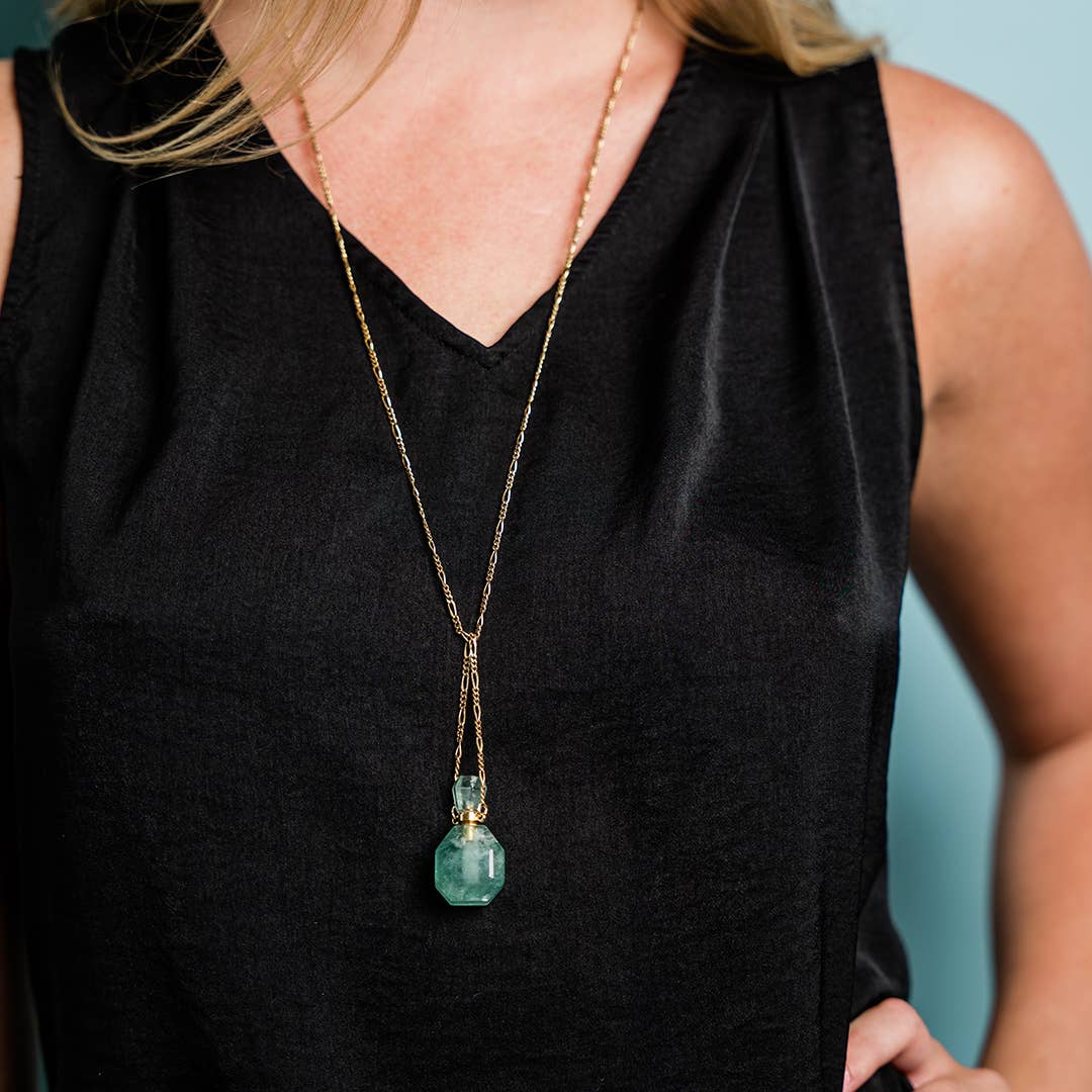 Fluorite Perfume Bottle Necklace