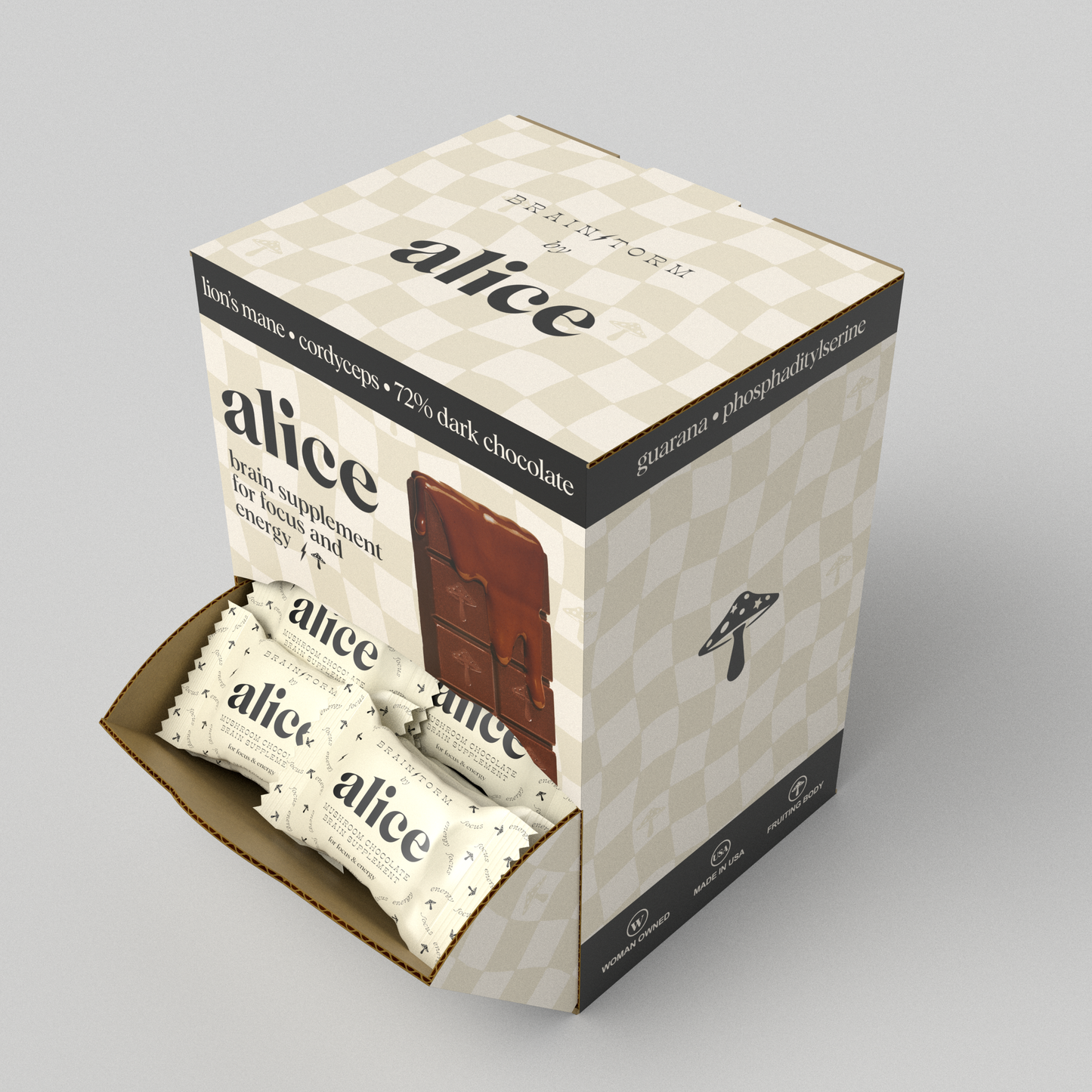ALICE Mushroom Chocolates for Focus | Single Treat