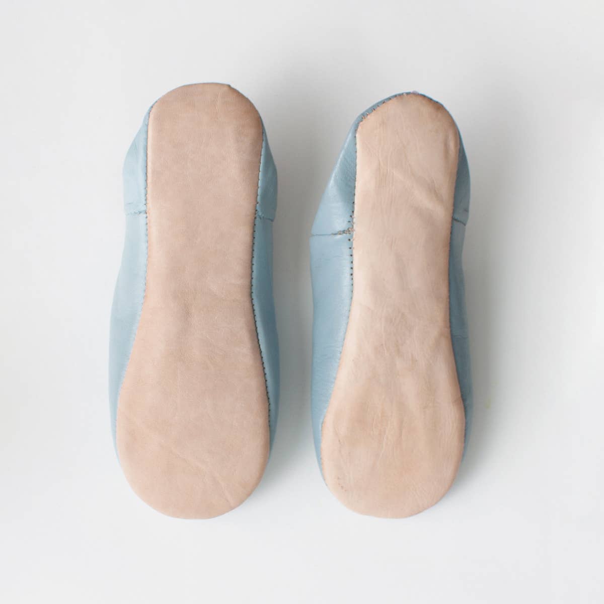 Moroccan Leather Slippers | Aqua