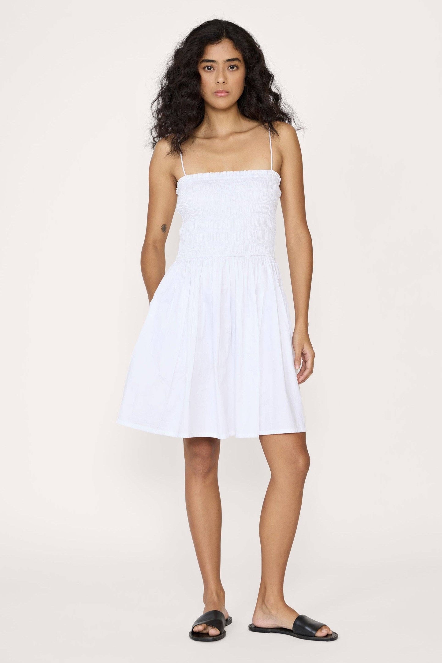 Strappy Bodice Mini Dress - White