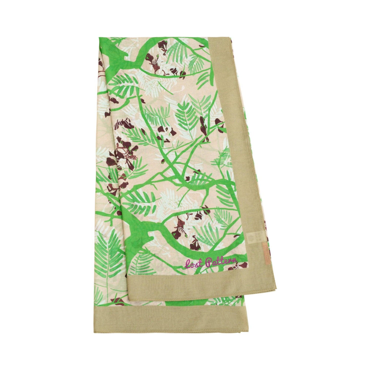 "Coco Dream" Beach Sarong Wrap - Khaki & Green