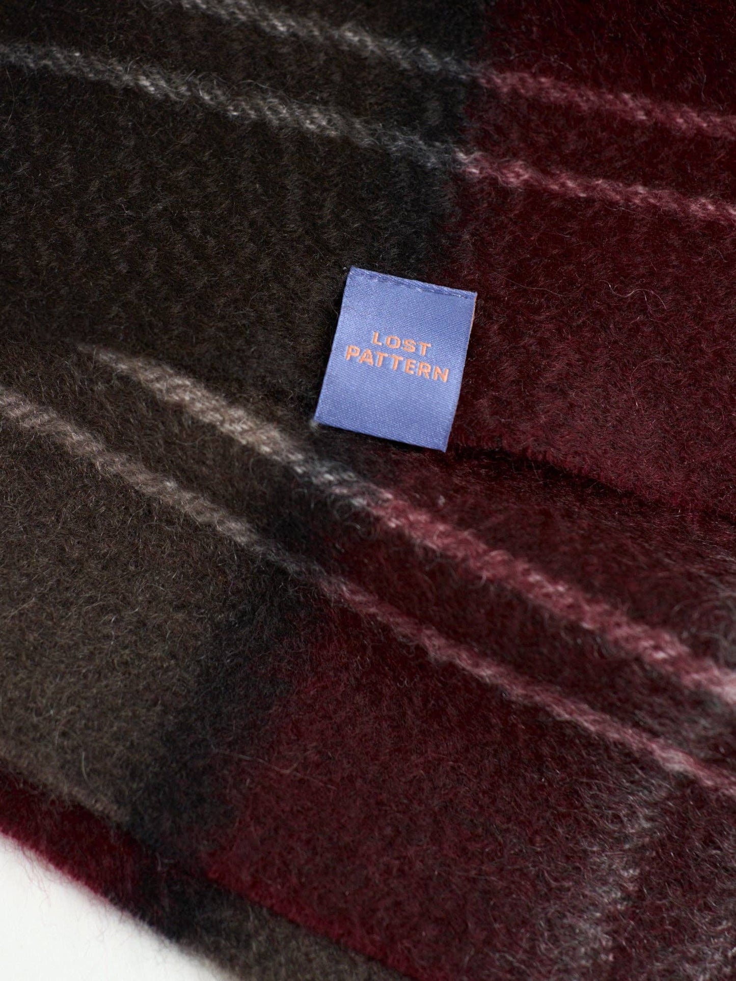 "Plaid" Cashmere Scarf - Dark Red