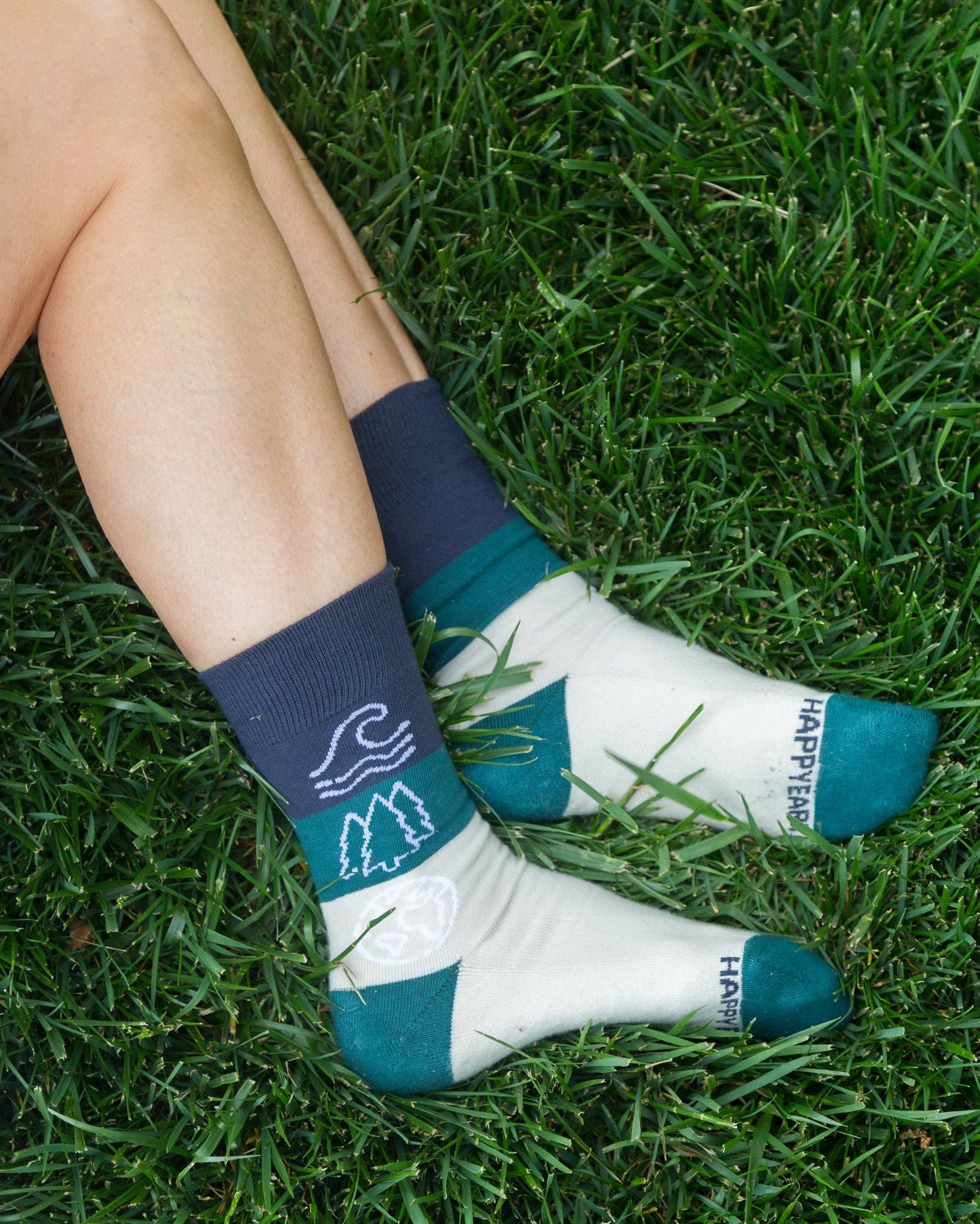Happy Earth Men's + Women's Organic Socks | Blue, Green