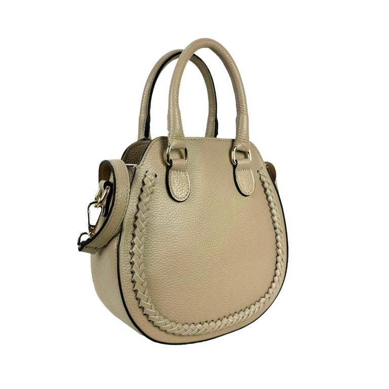 Leather Pronto Handbag with 2 Short Handles + Crossbody