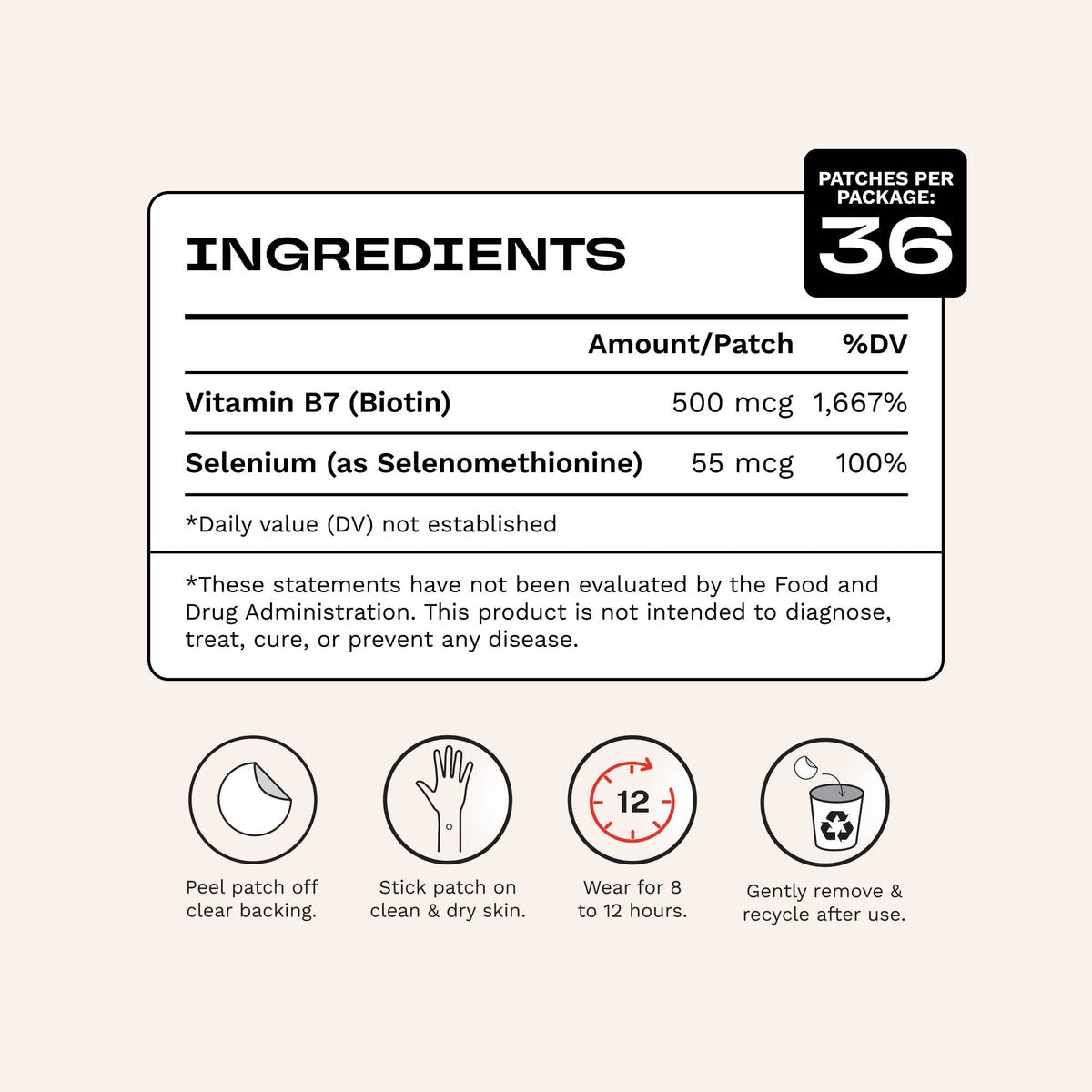 CALL OF BEAUTY clean Biotin Patch 36pk- Diamond icon