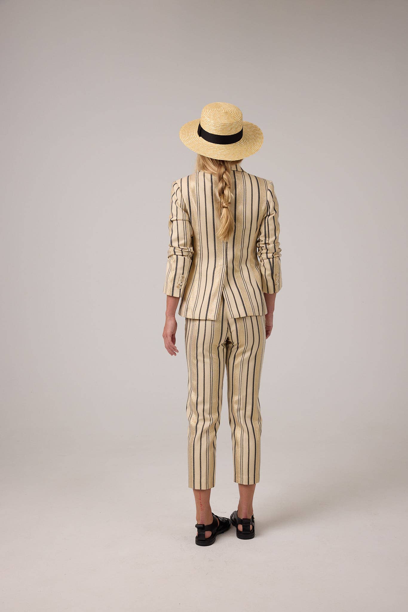 Oslo Jacquard Blazer - Gold Stripes
