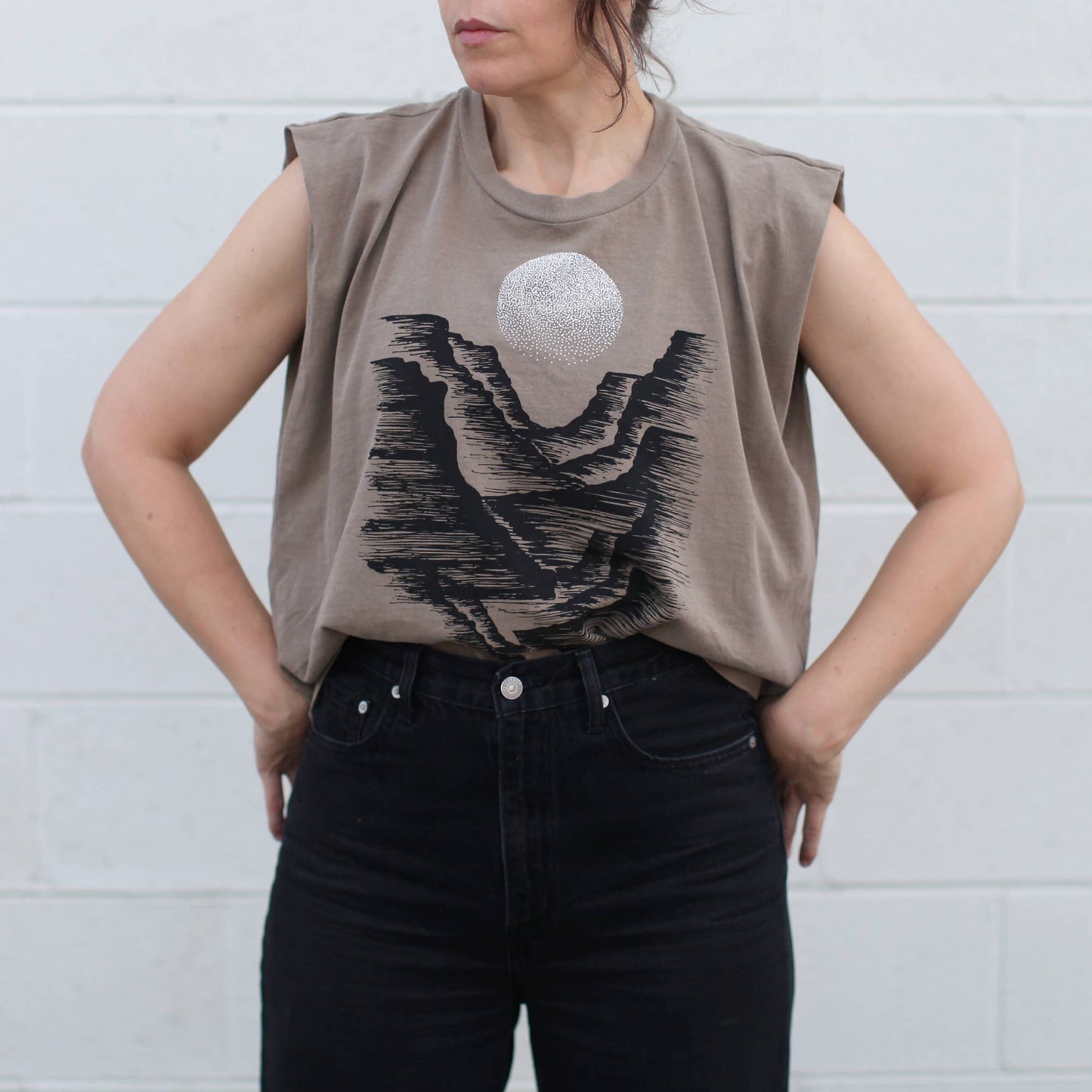 Canyonlands 100% Heavyweight Cotton Muscle Tank Desert Tan