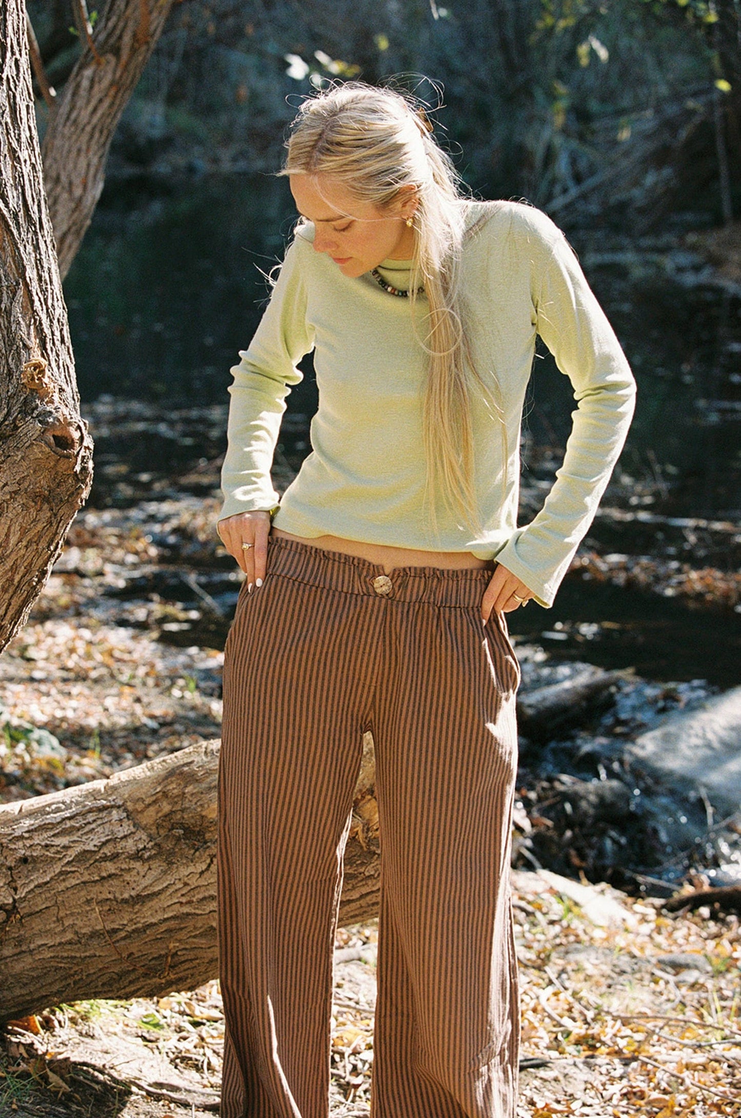 Washed Stripe Trouser