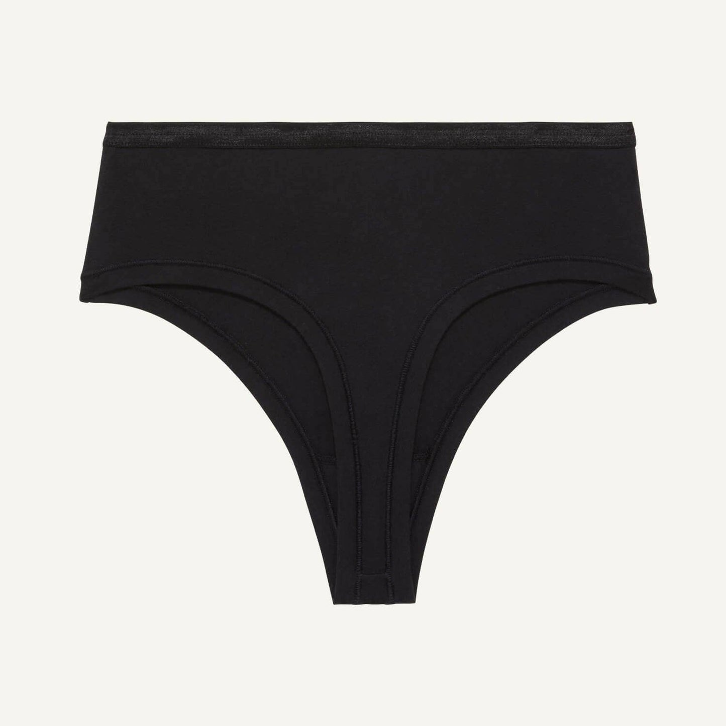 Organic Cotton High-Rise Thong Underwear | Carbon