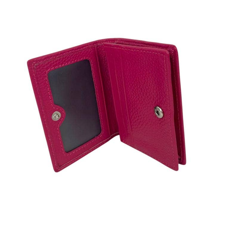 Leather Card Holder with Button Flap and High Quality