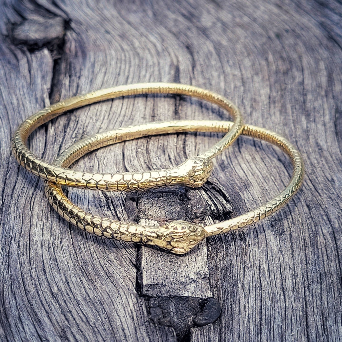 Brass snake serpent cuff bangle bracelet handmade #BX03