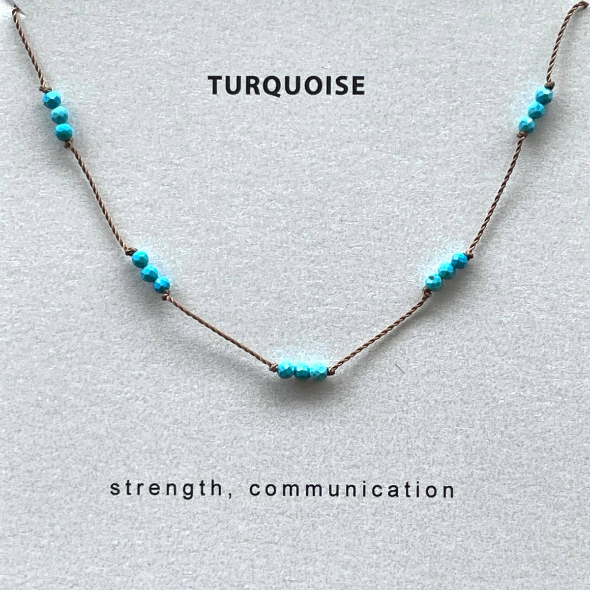 Turquoise Knotted Strength Necklace, Valentine's Day Gift