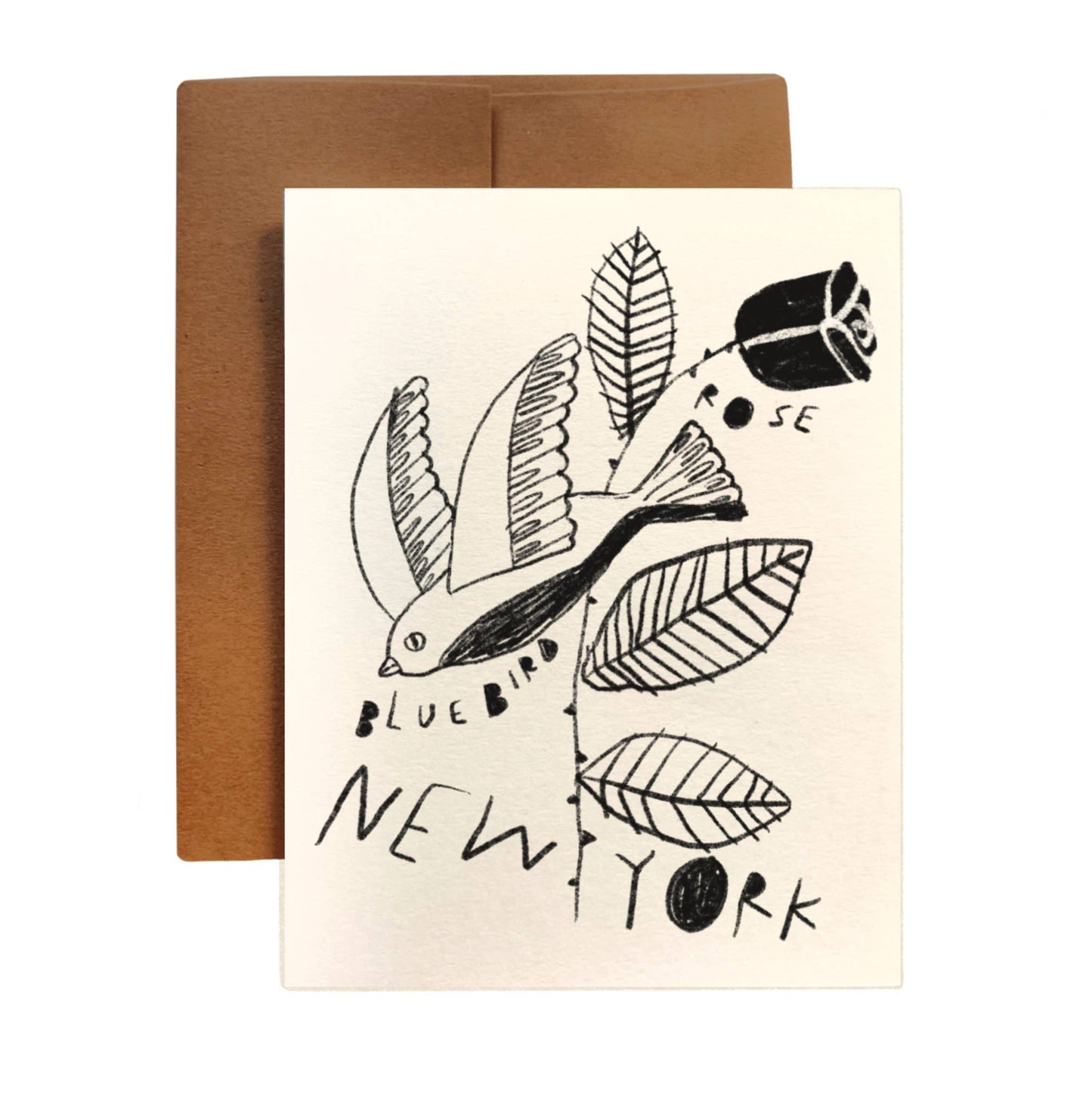 NEW YORK State Flower & Bird Greeting Card