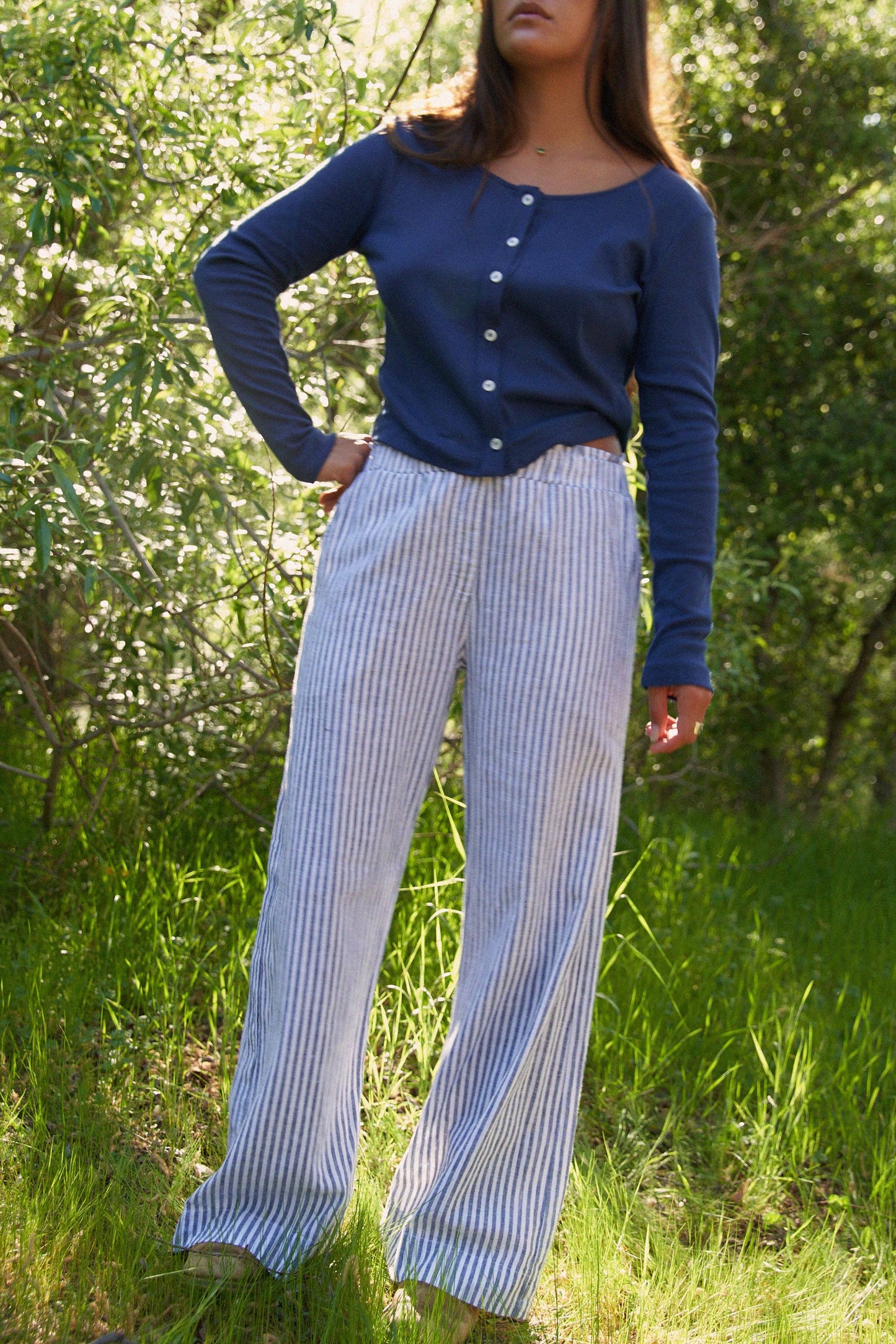 Washed Stripe Trouser