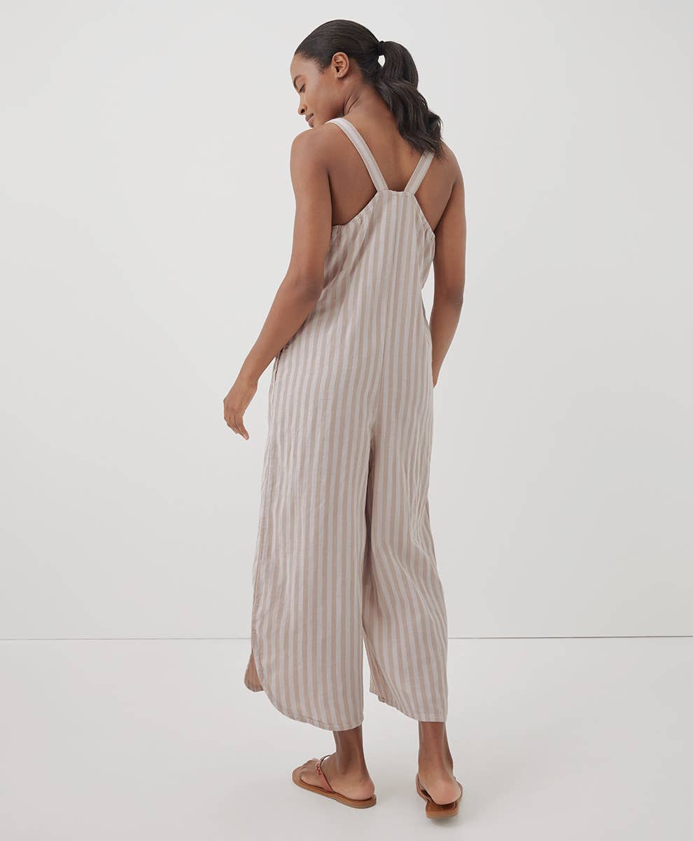 Coastal Double Gauze Tie-Strap Jumpsuit | Rockport Stripe