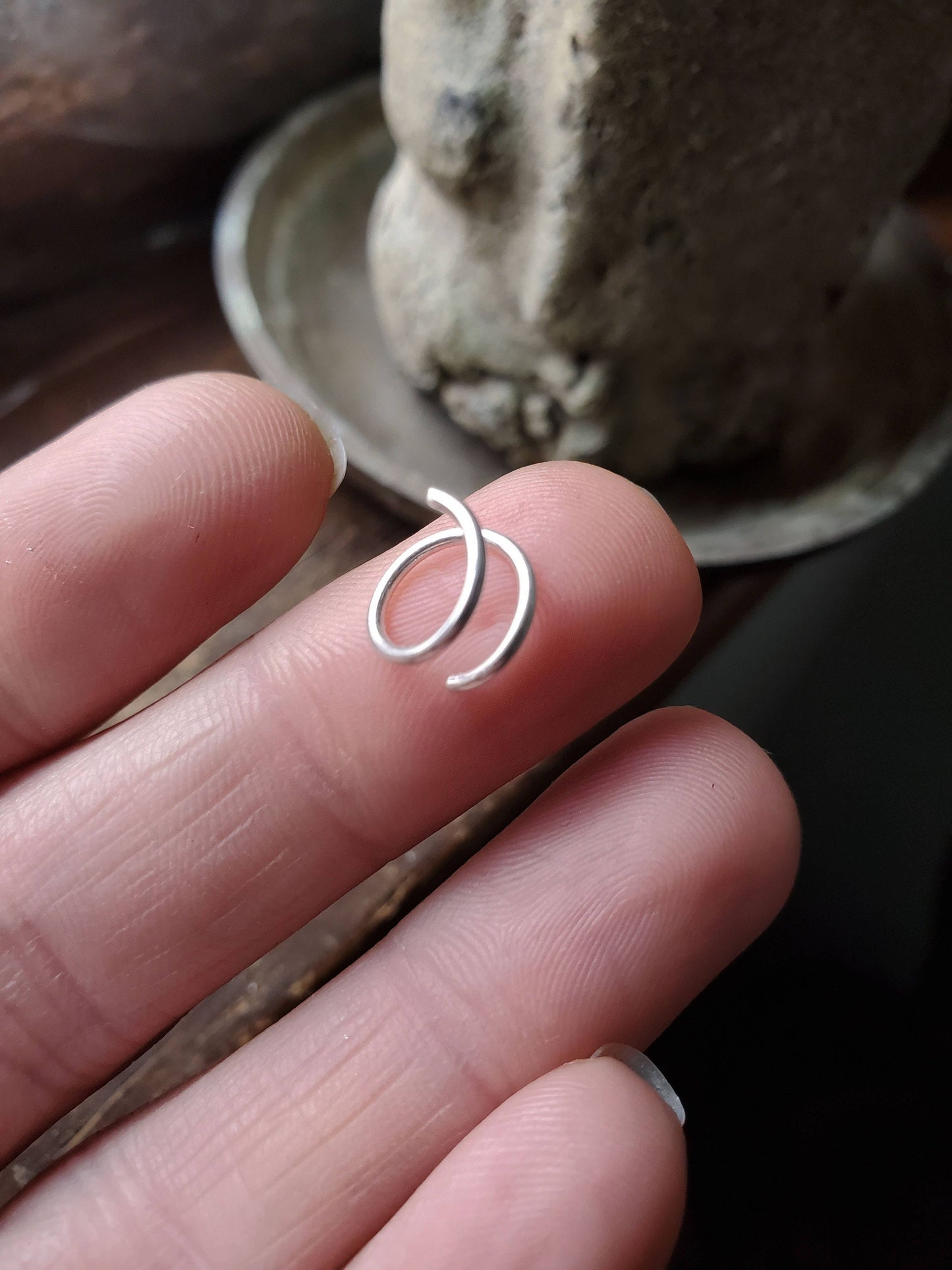 Gold Filled Twist Earrings Small Spiral Fake Double Hoop #GFT