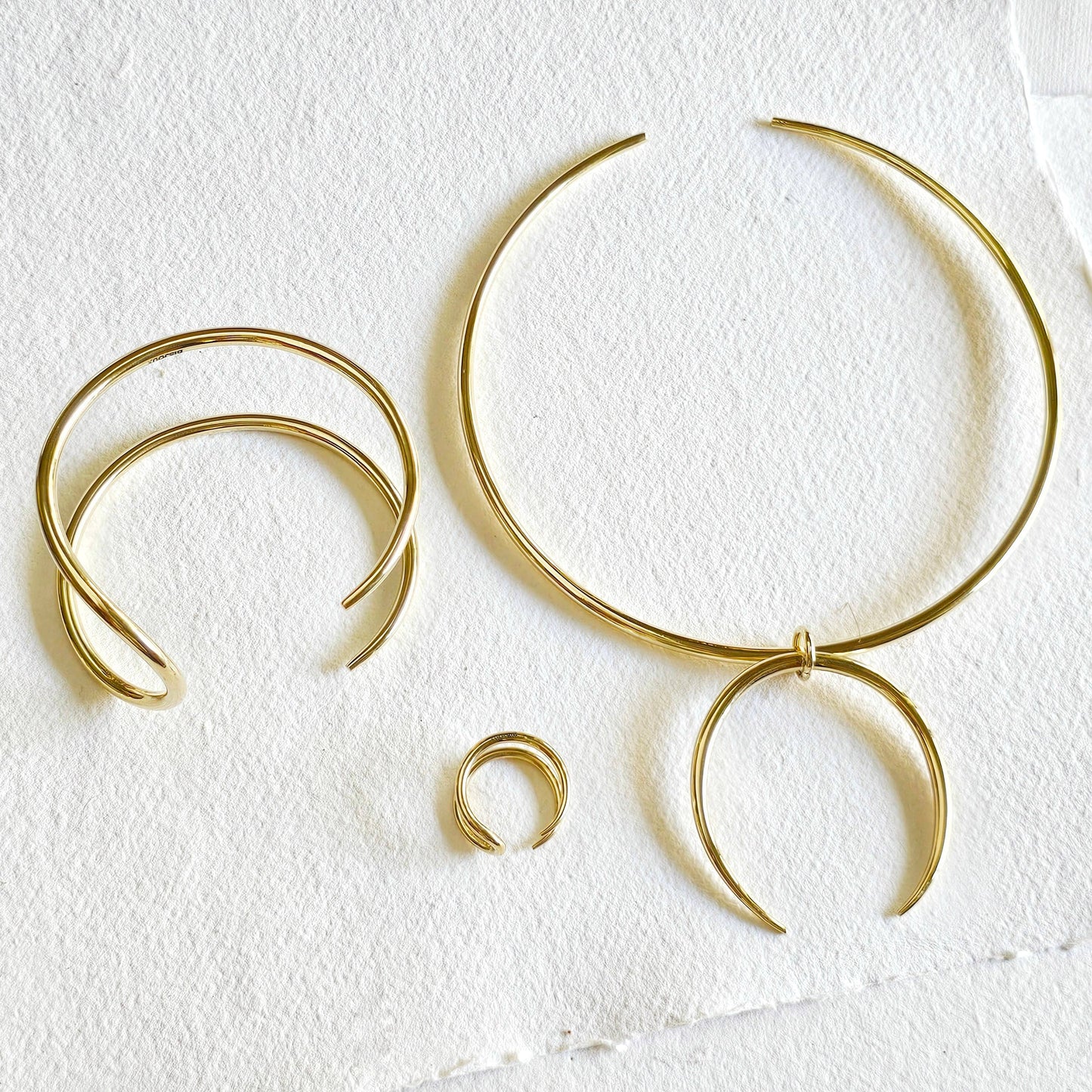 Brass ring double spike wrap talan collection
