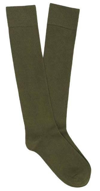 KLUE Cotton Knee High plain socks | KHAKI