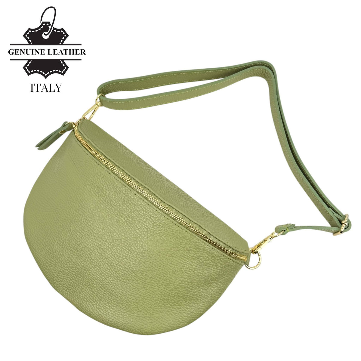 Large Italian Leather Crossbody/Waist Bag
