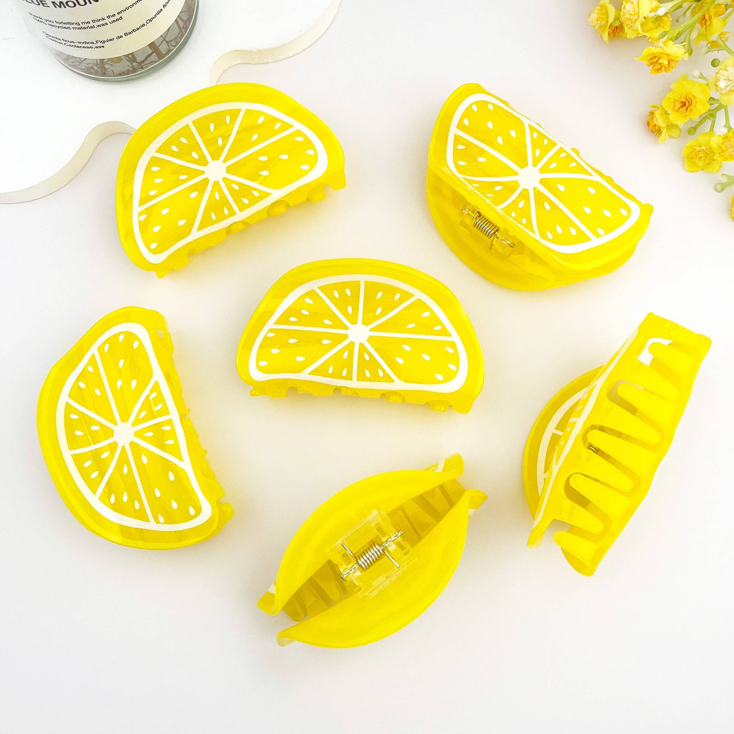 Vibrant Yellow Lemon Fruit Hair Claw Clip – Fresh & Cute
