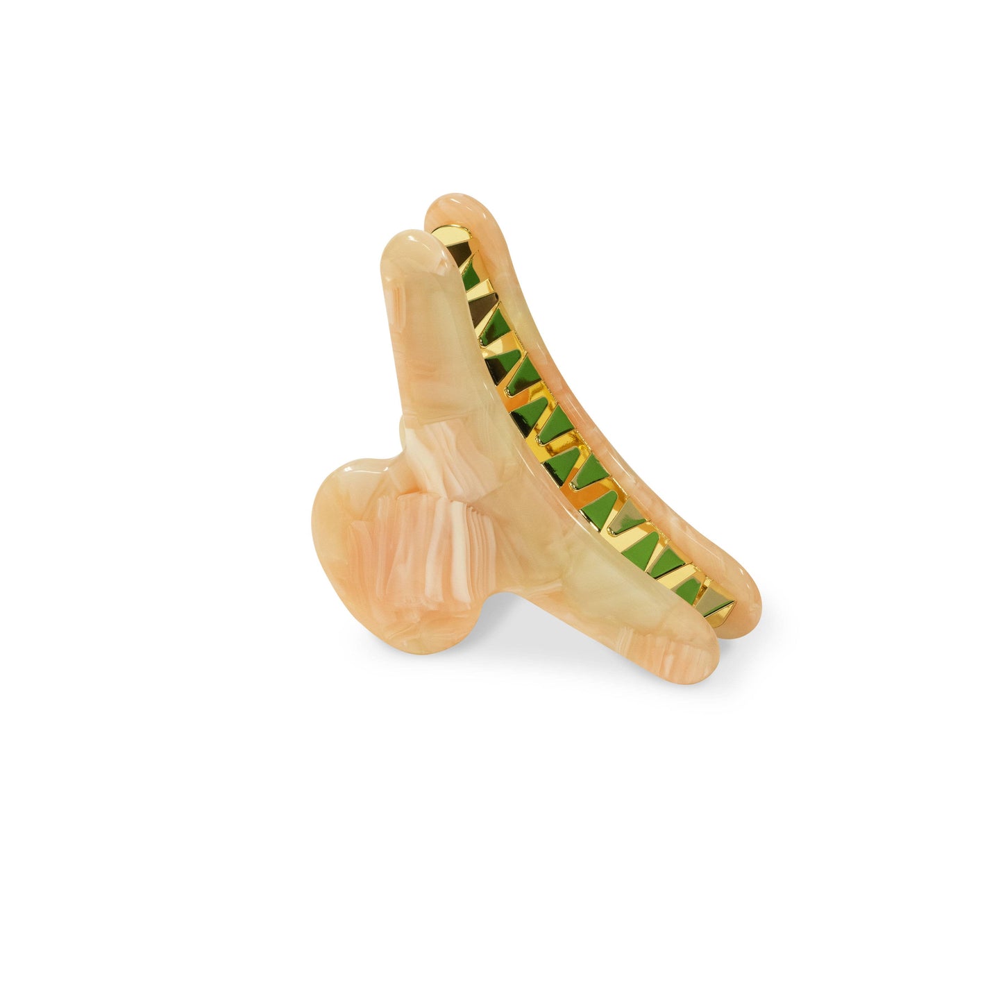 French Claw in Creamsicle | Peach Pink Ivory Acetate Claw