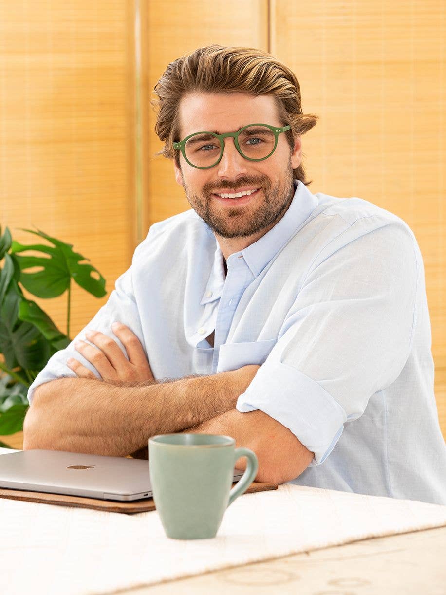 Phoenix - Soft Olive Green - Blue Light Filtering Lens