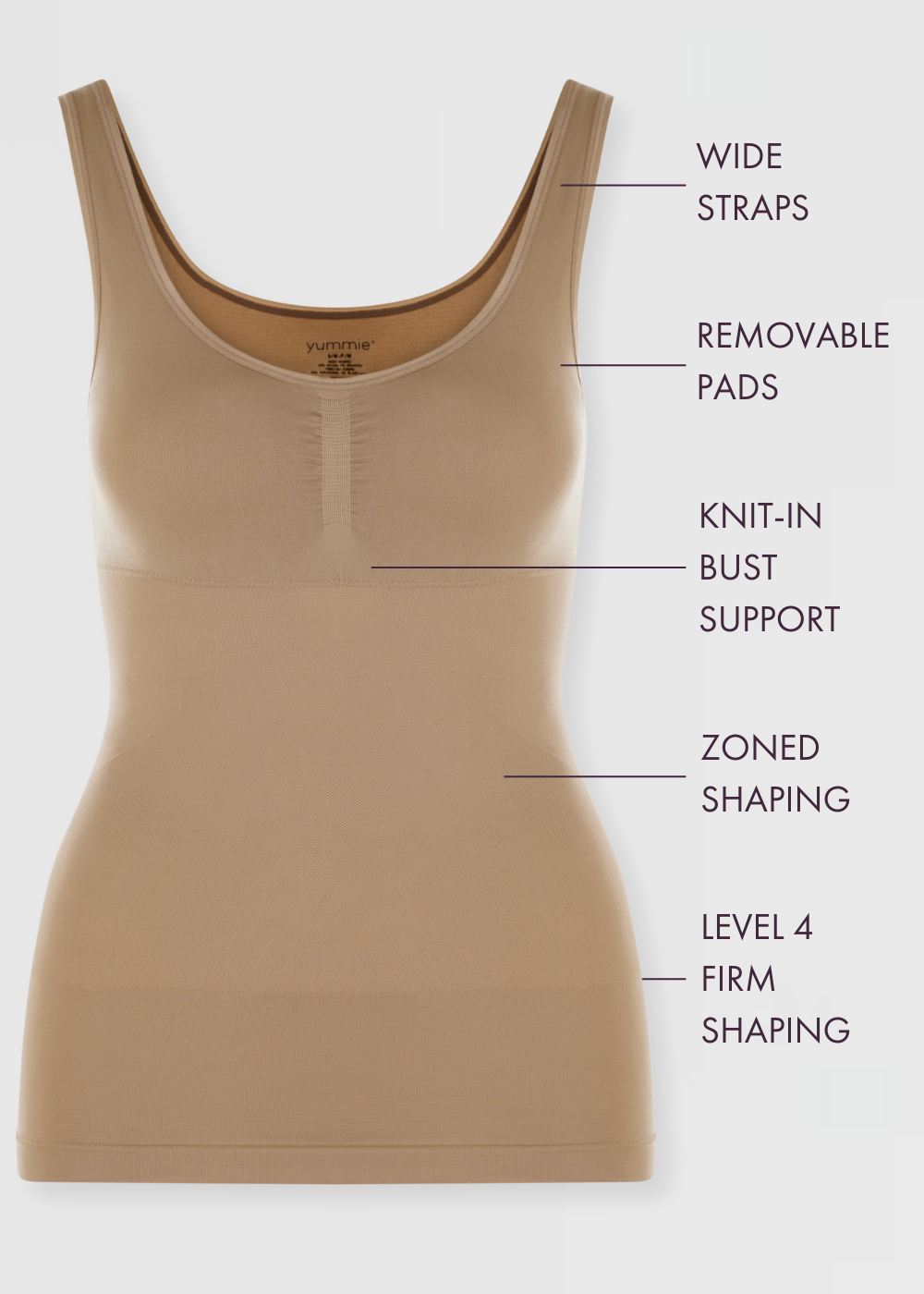 Sadie Shaping Tank w/ Removable Pads