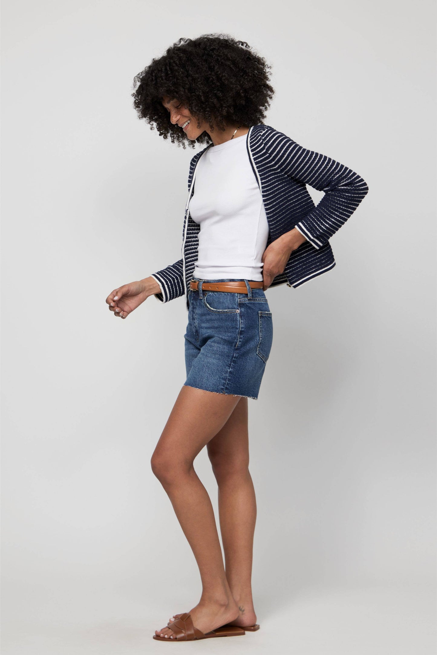 Bedford High Rise Denim Short, Indigo Medium Bright