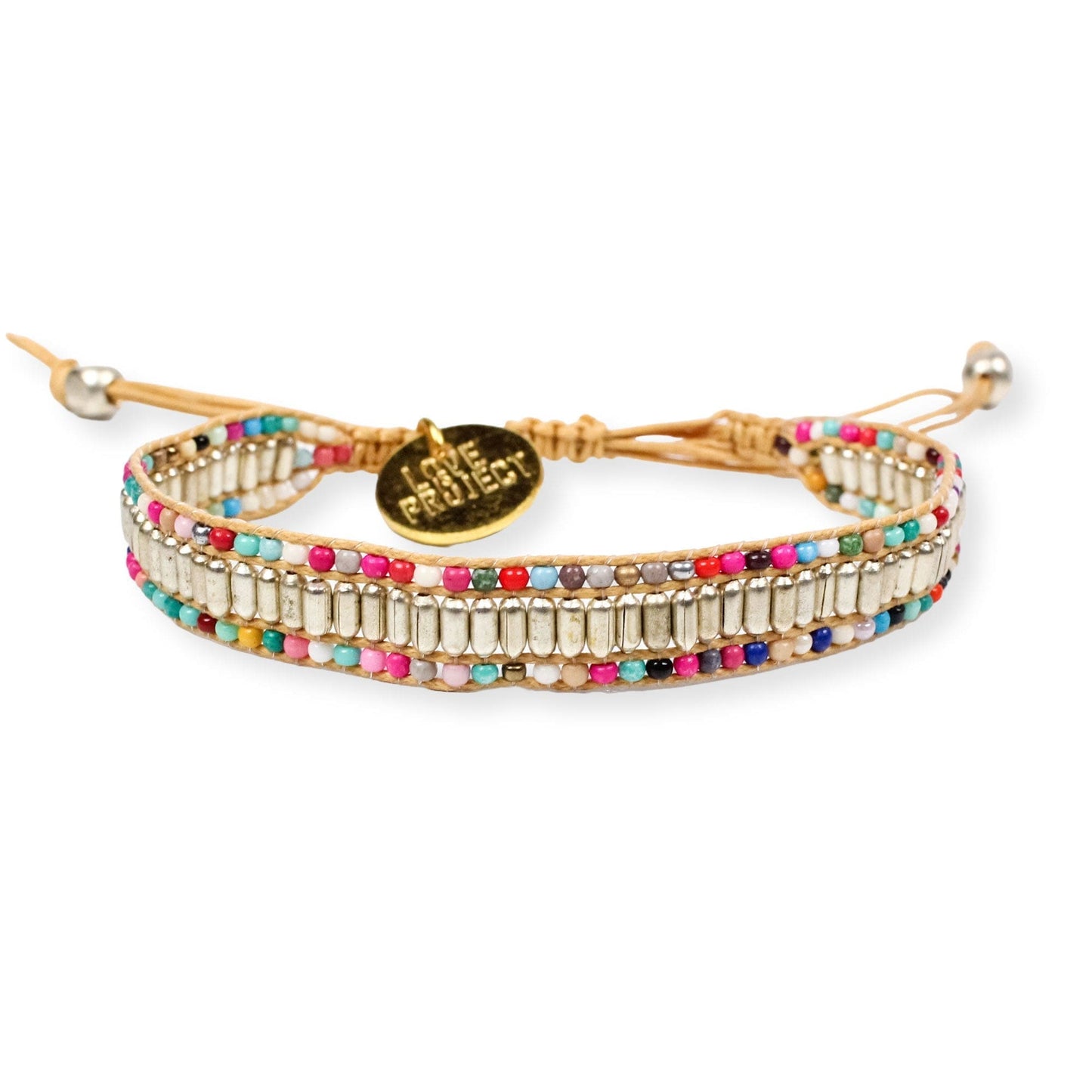 Skinny Silver Darjeeling Double Rainbow Bracelet DRS