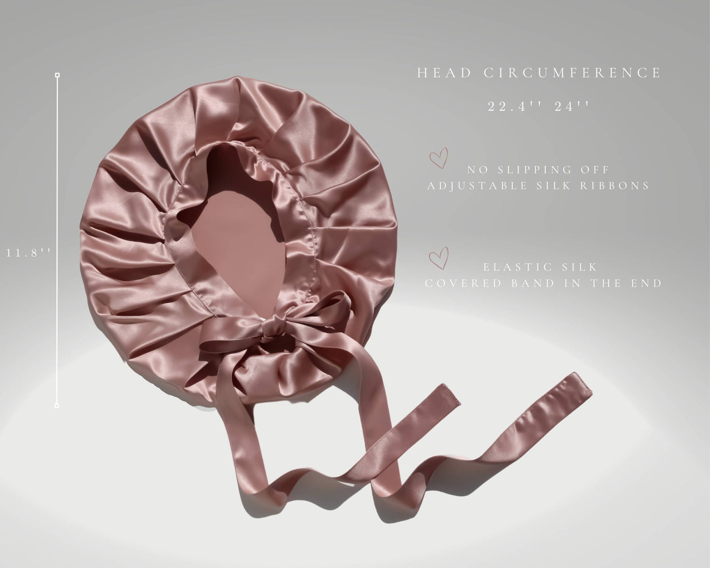 100% Organic Pure Silk Hair Bonnet - Rose Gold Pink
