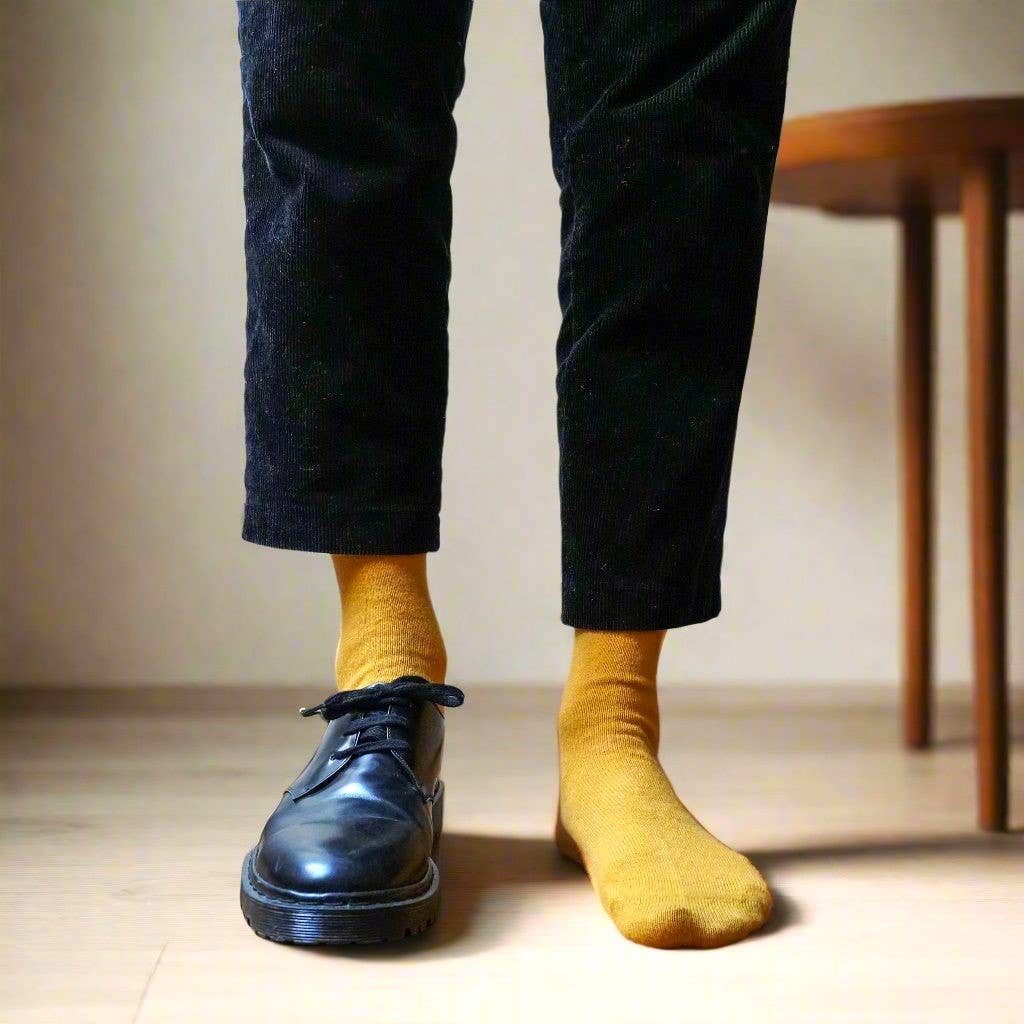 KLUE plain merino wool socks | Mustard