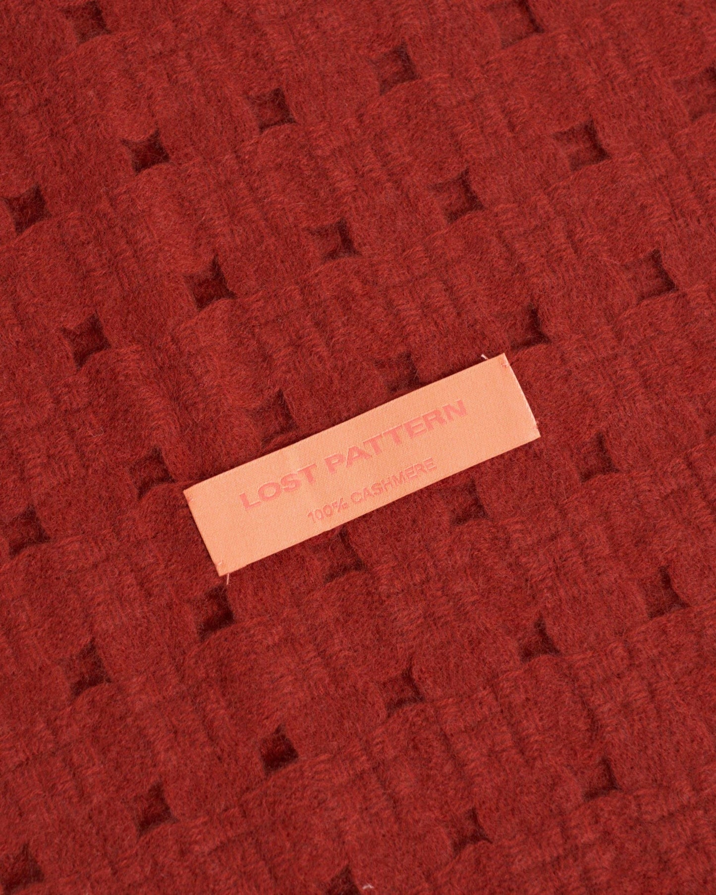 "Pixie" Eyelet Cashmere Scarf - Red