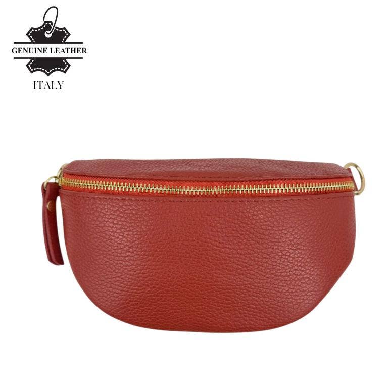 Italian Mini Leather Crossbody Waist Bag