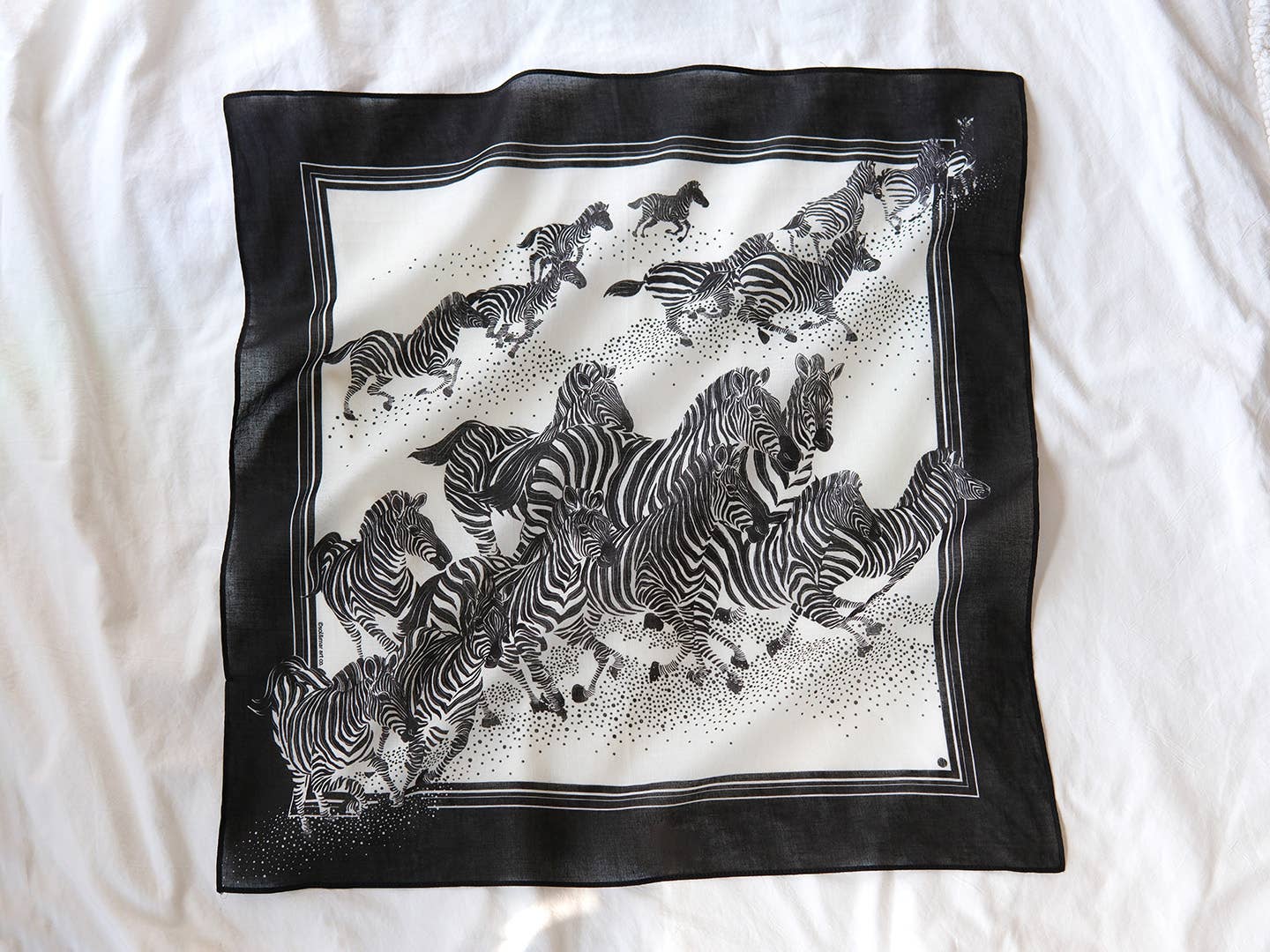 Zebra, "New Beginning" Bandana Scarf (B&W)