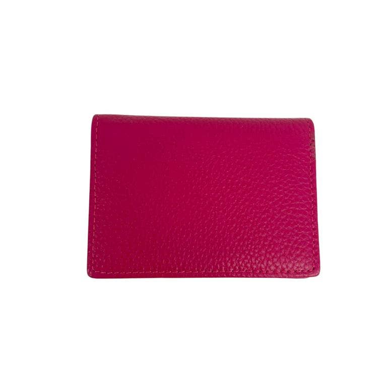 Leather Card Holder with Button Flap and High Quality