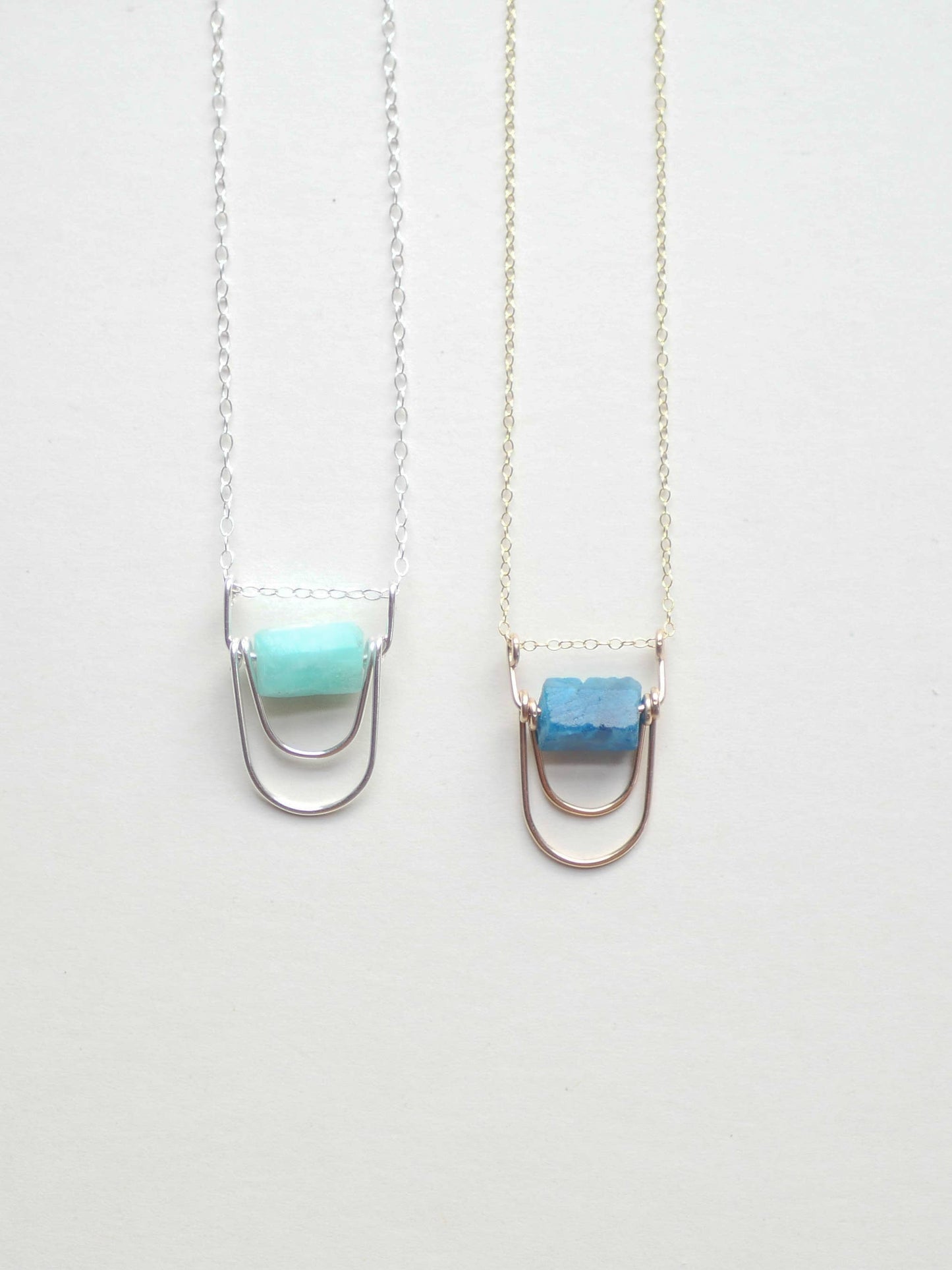 Ripple Necklace - Delicate Raw Gemstone Pendant