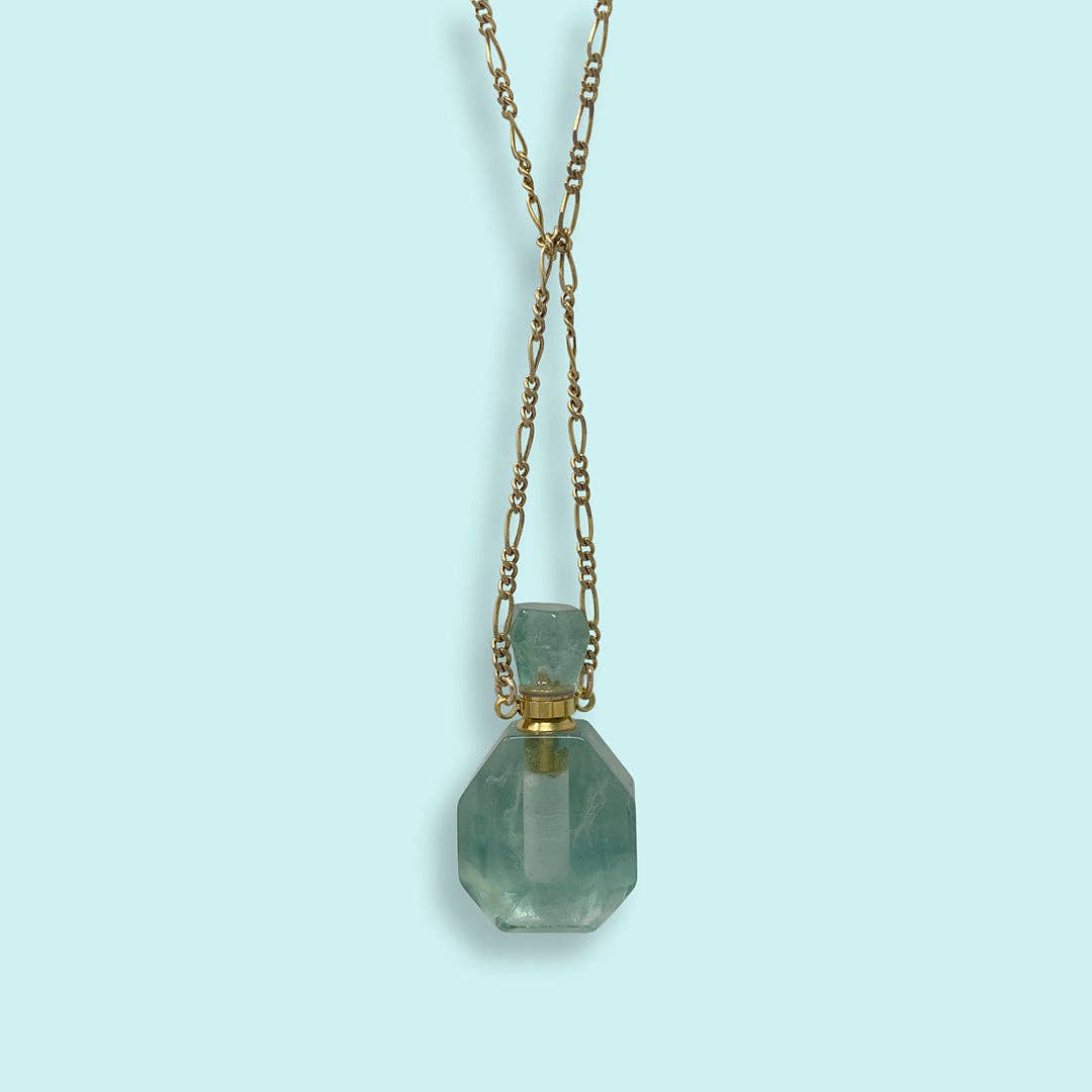 Fluorite Perfume Bottle Necklace