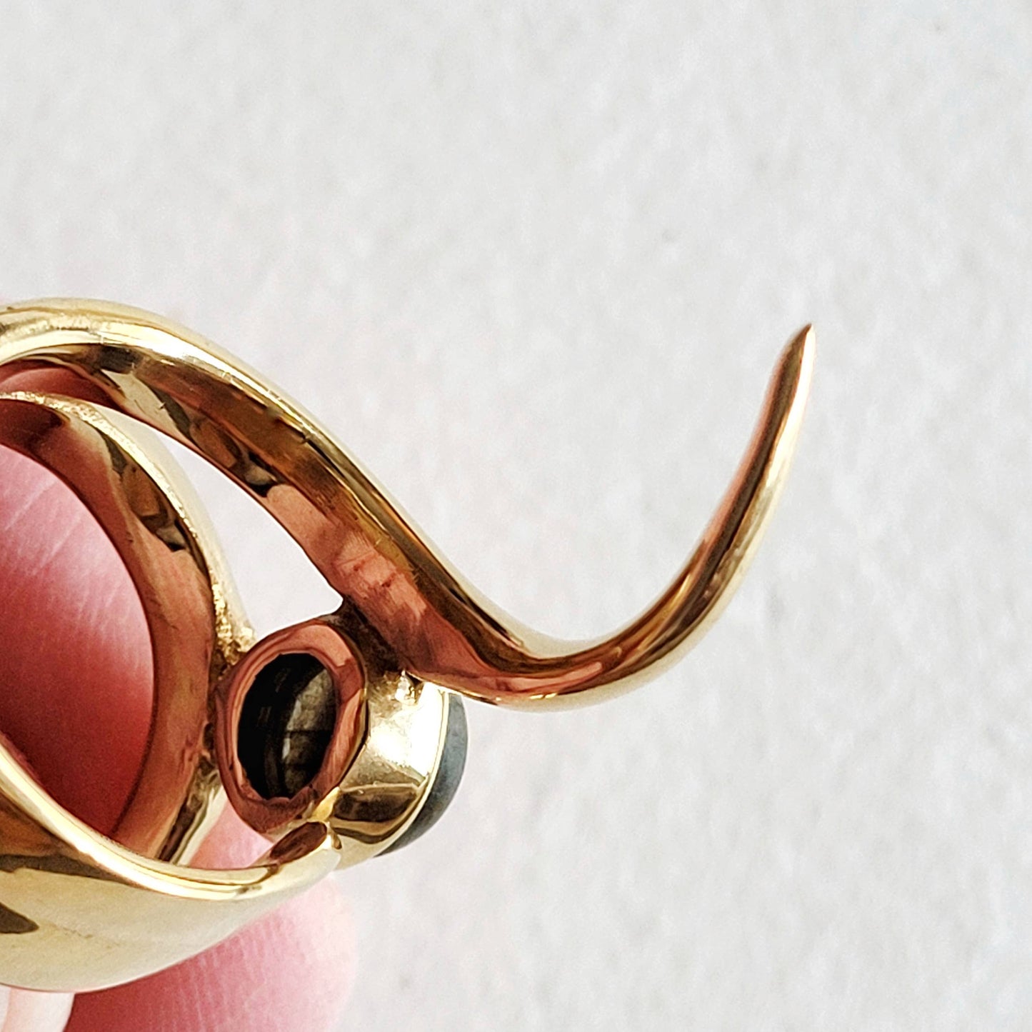 Brass Spider Labradorite Ring