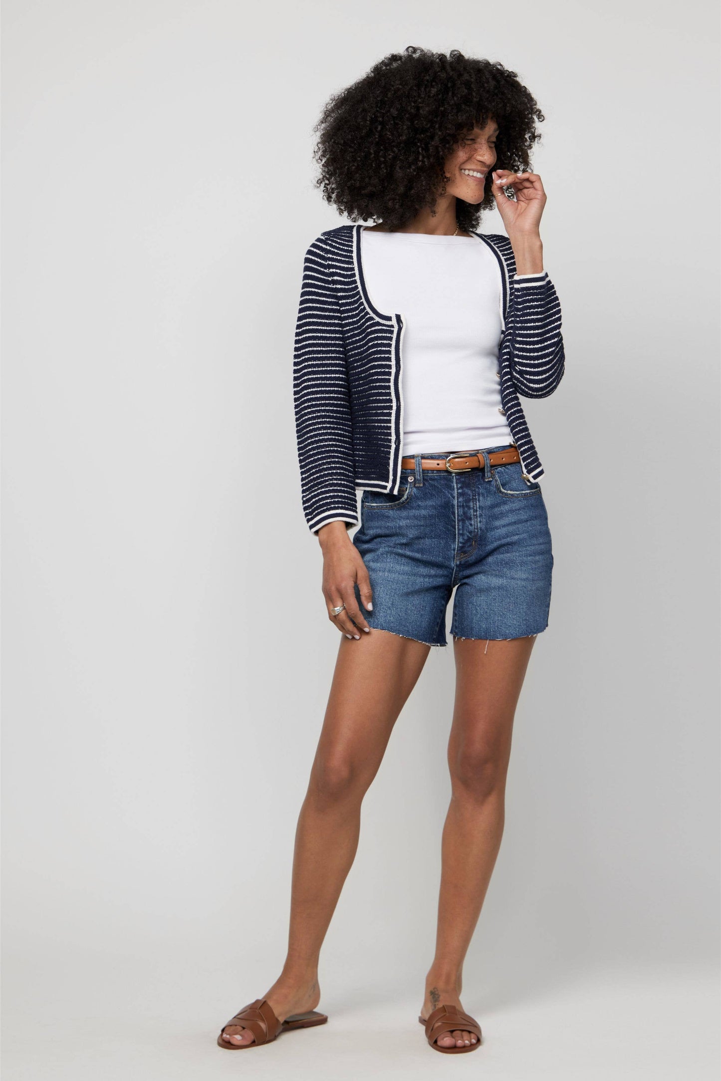 Bedford High Rise Denim Short, Indigo Medium Bright