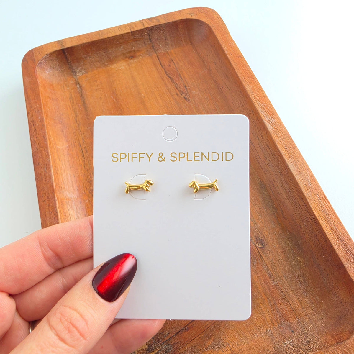 Luxe Dainty Dachshund Studs - Gold // Earrings, Jewelry, Dog