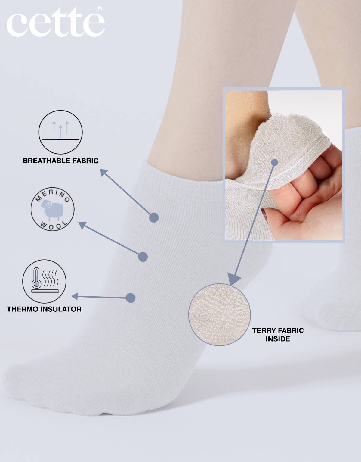 Merino Wool Footies Wool Invisible Socks Trainer Warm Socks