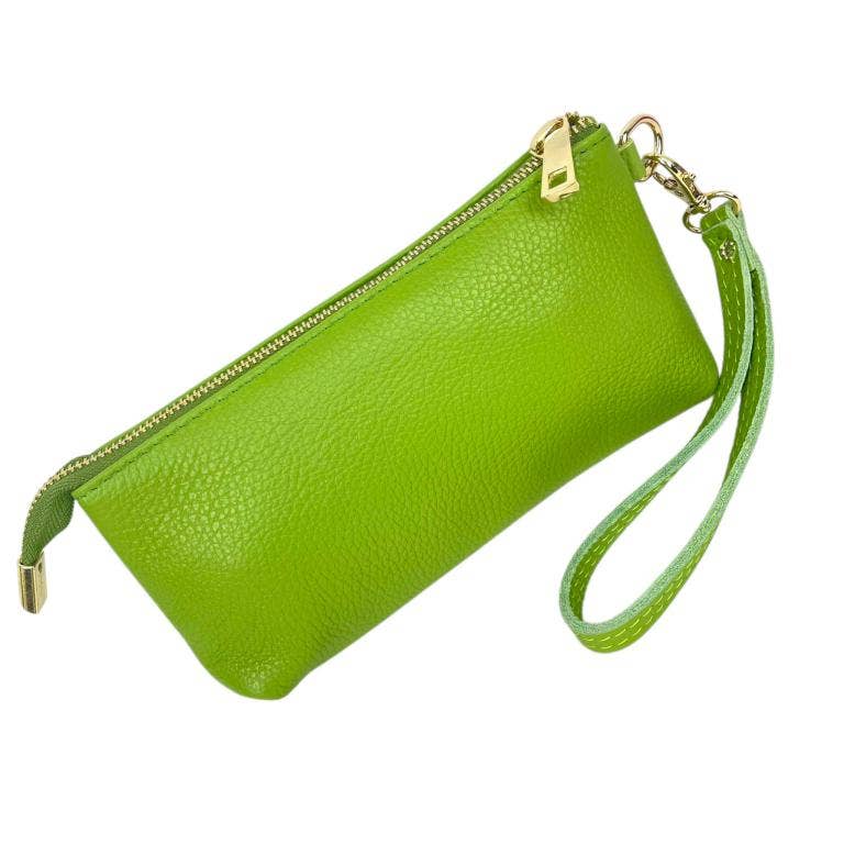 Italian Leather Toiletry Bag with Removable Short Handle