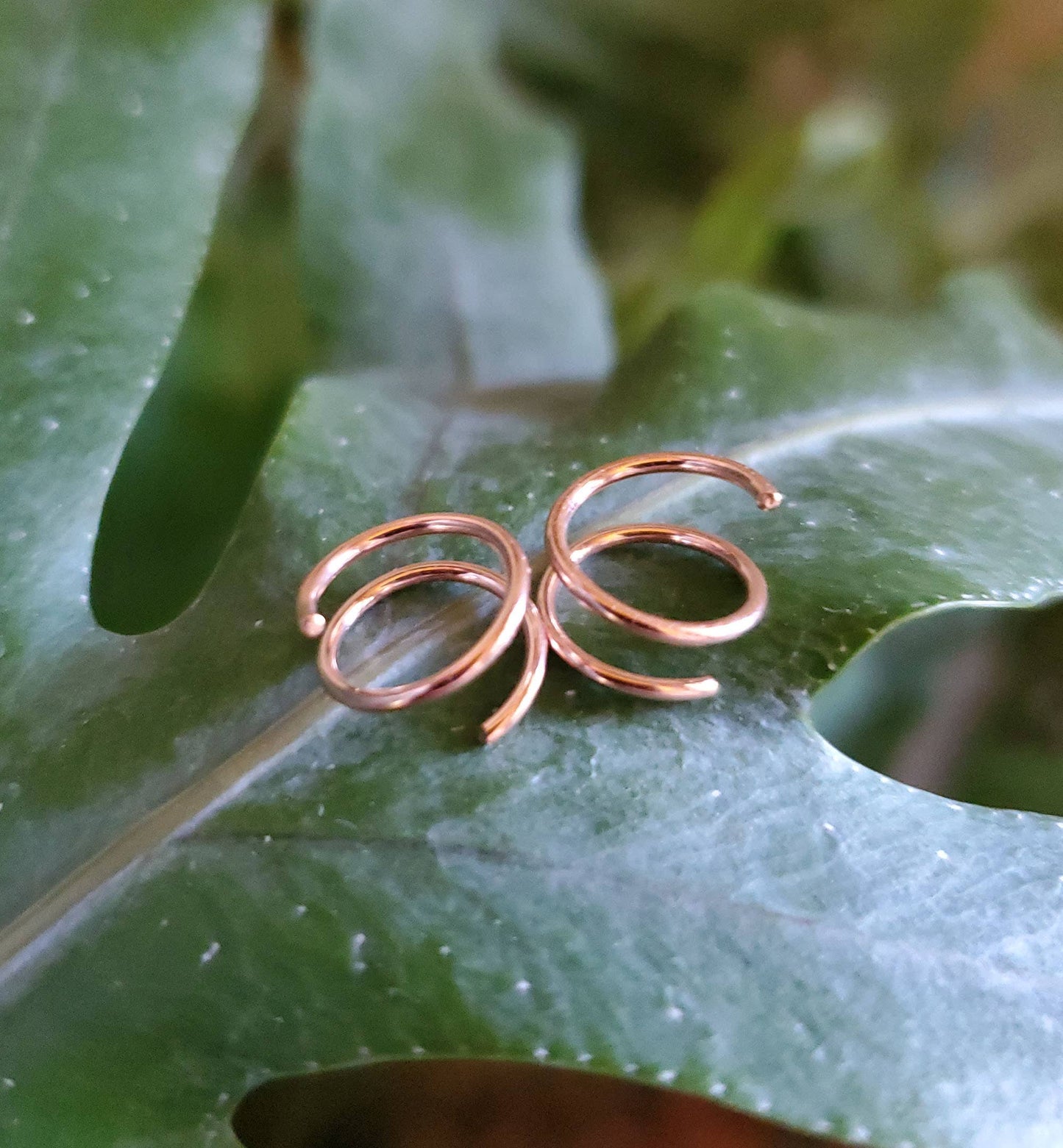 Rose Gold Filled Twist Earrings- small fake double hoop- #RGFT
