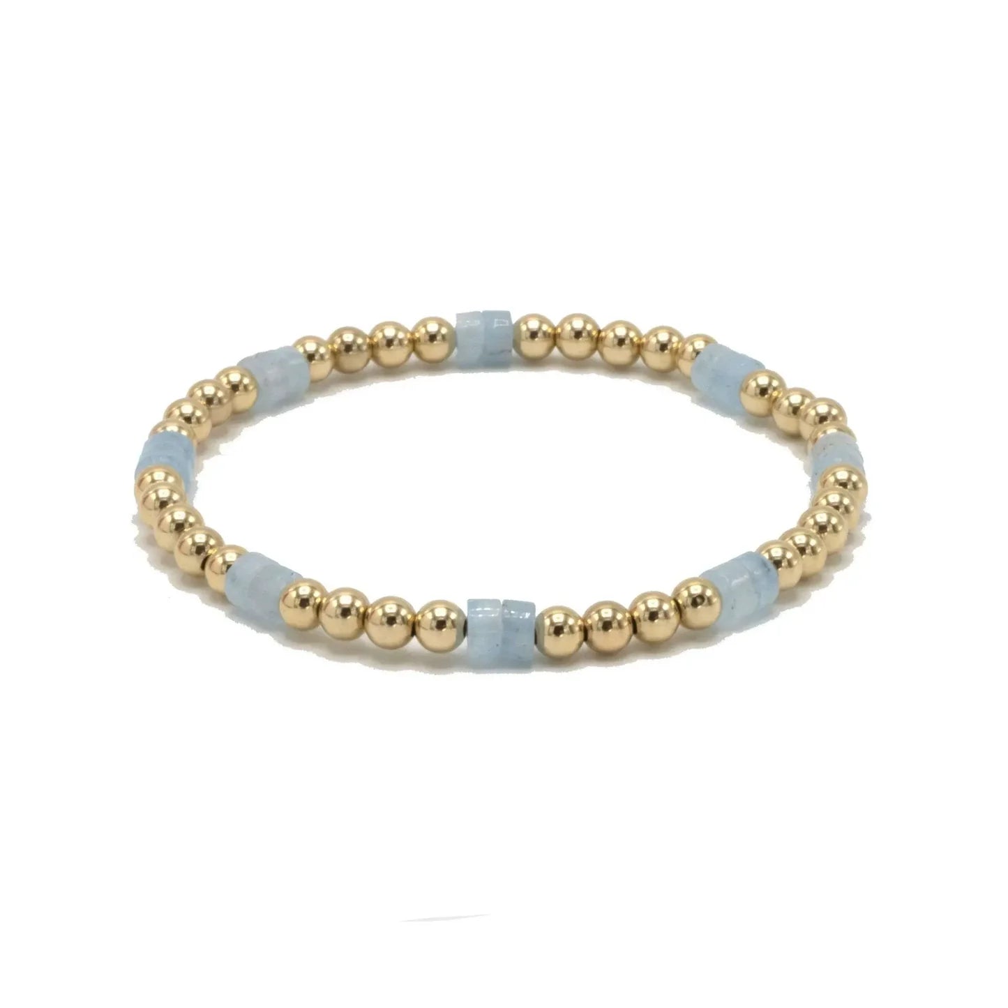 The Heishi Aquamarine & 14k Gold filled Waterproof Bracelet