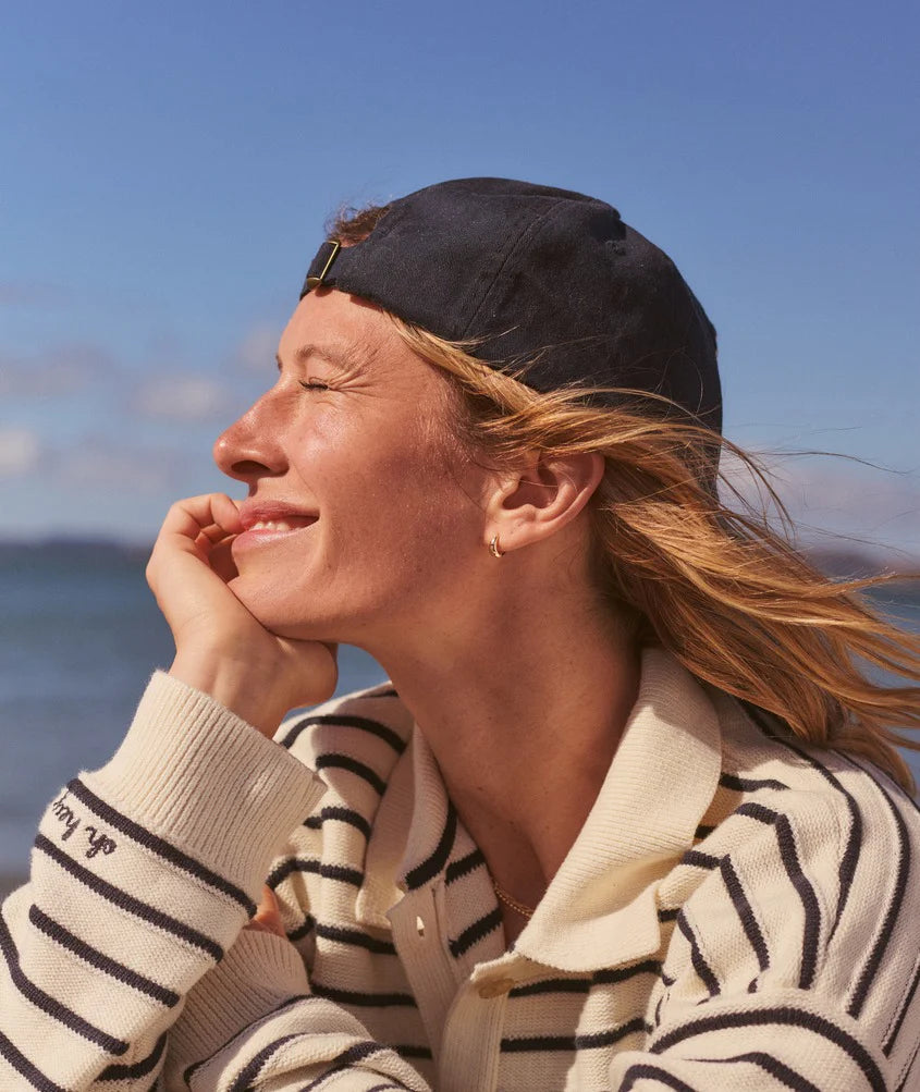 Valerie Polo Sweater | Cream + Twilight Stripe