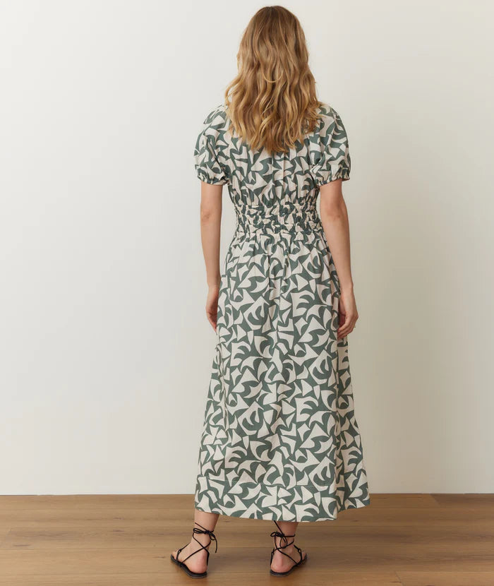 Emery Poplin Midi Dress | Pine Geo