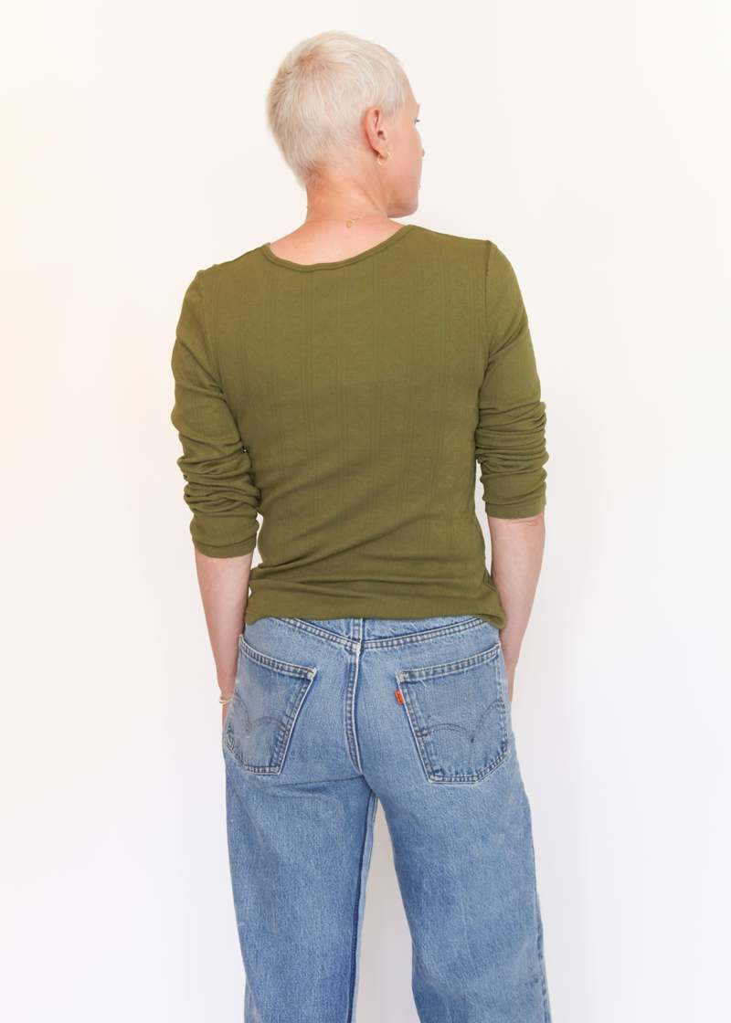 Prairie Underground Pointelle Henley - Grass